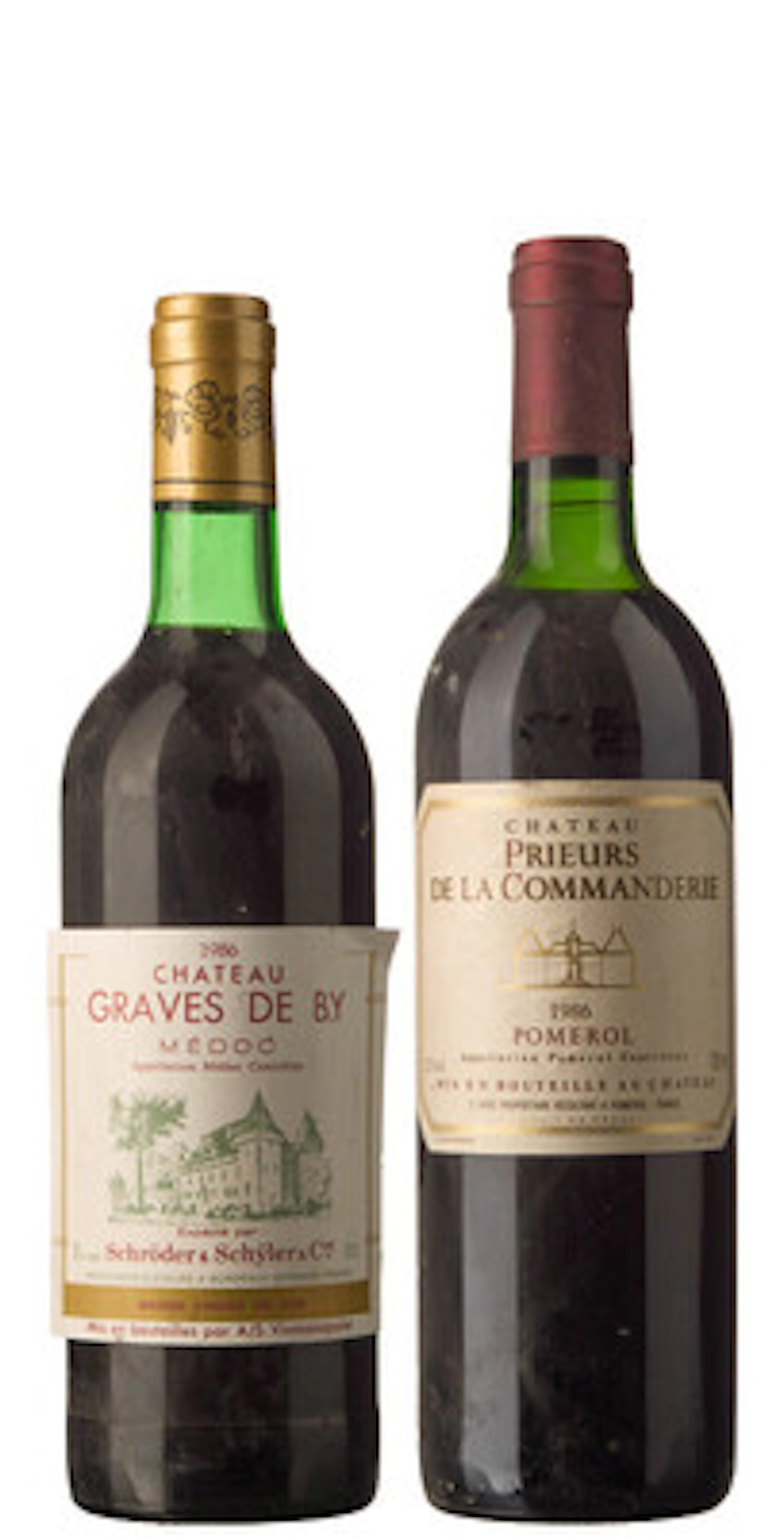 2 x Miks Bordeaux 1986 (1 x Ch. Prieurs De La Commanderie, 1 x Ch.