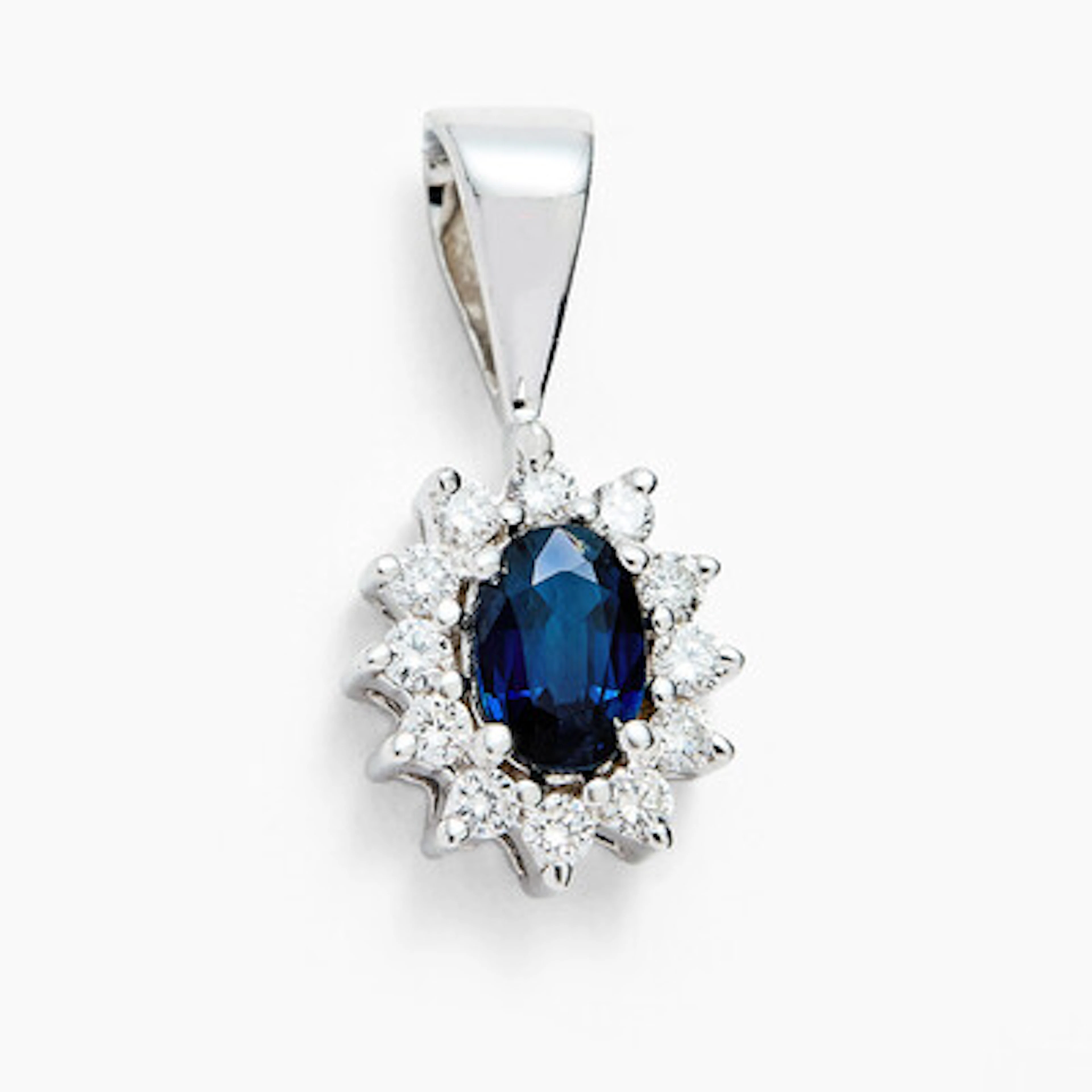 Anheng med safir og diamanter