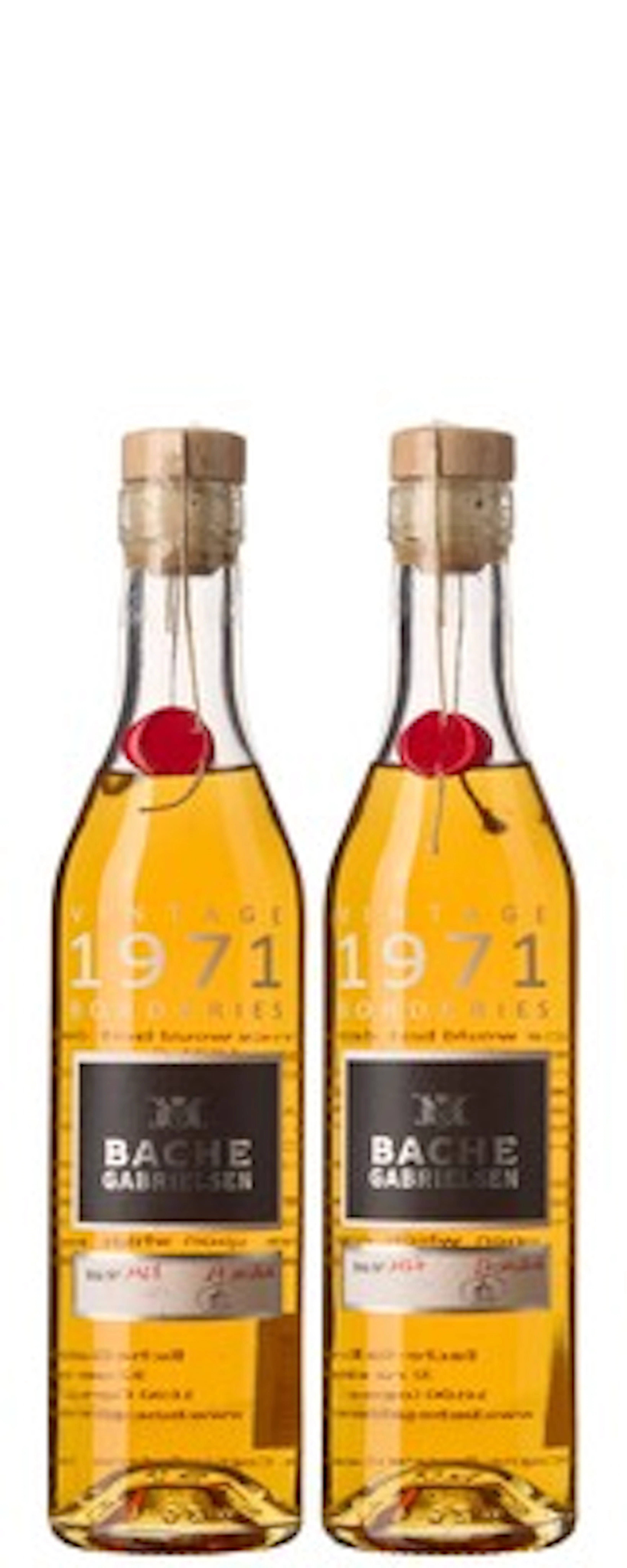 2 x 0,35 l Bache Gabrielsen Cognac Borderies Vintage 1971