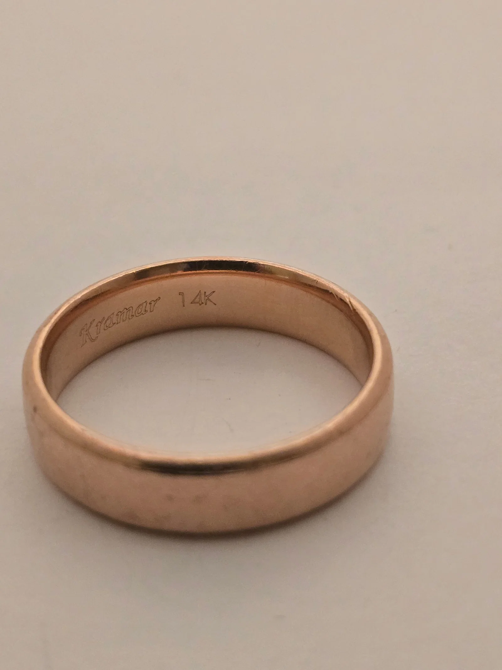 14 K Rose Gold Gentleman's Wedding Band 11 8 g