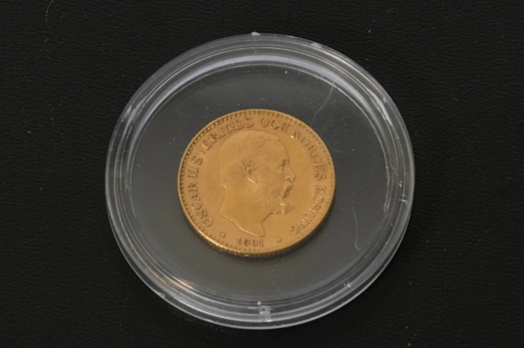 Guldmynt 21,6K, Sverige 10 Kr Oscar II