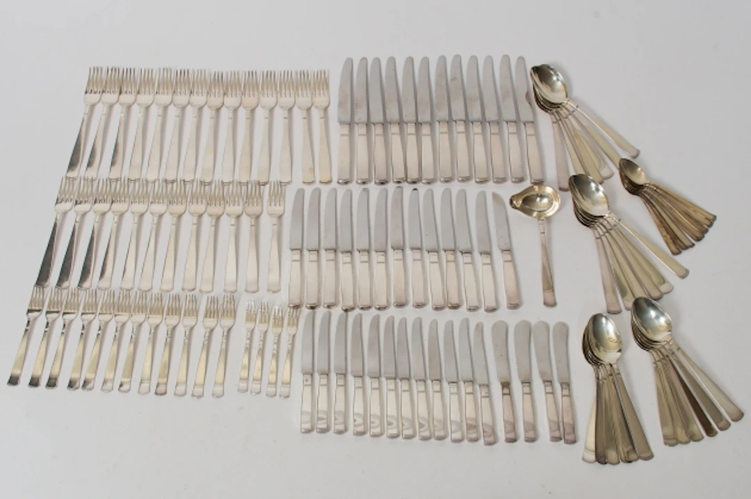 Bestickuppsättning, silver, "Rosenholm", GAB