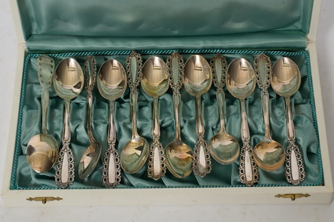 Kaffeskedar, silver