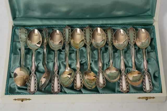 Kaffeskedar, silver