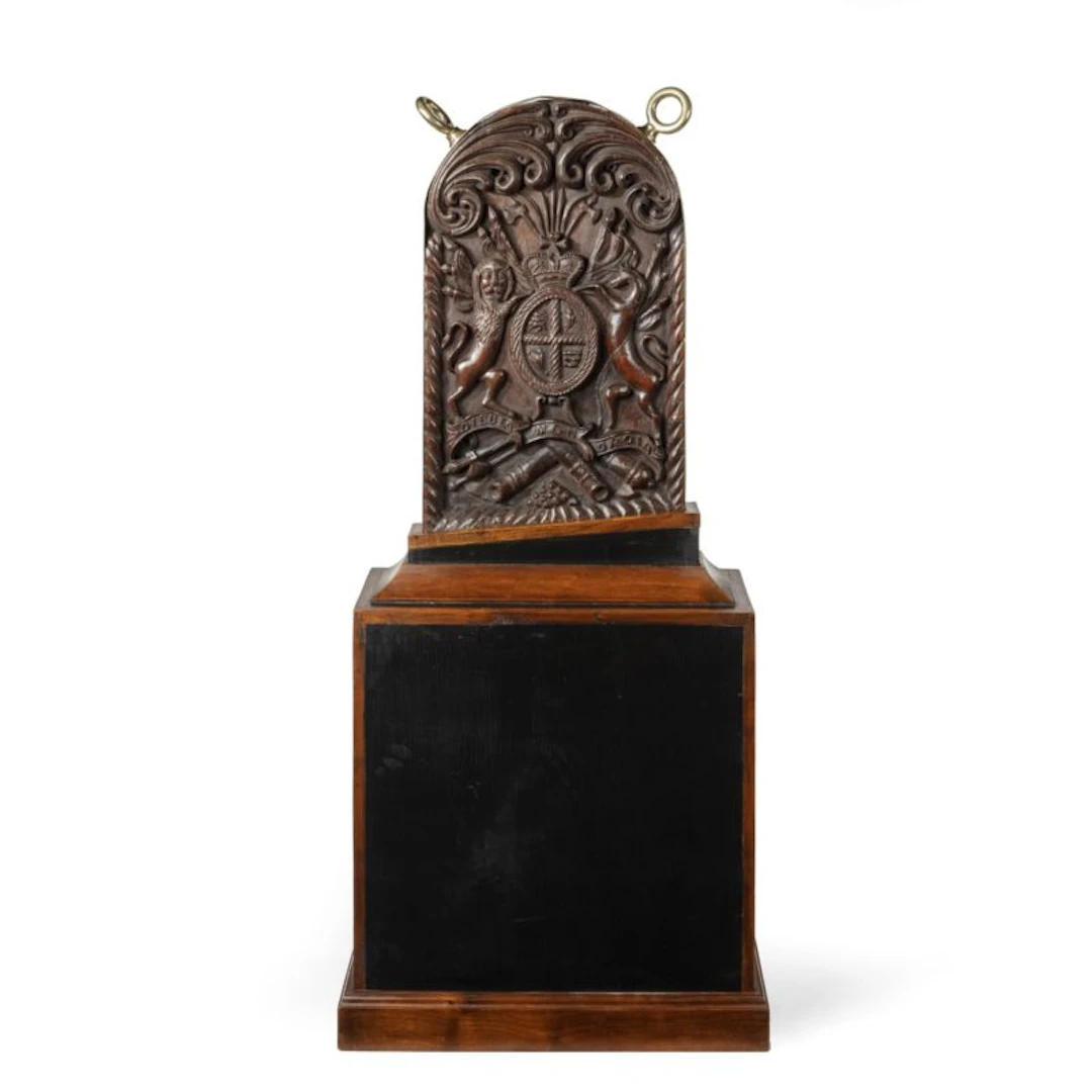 A Royal Naval ship’s elm companionway board