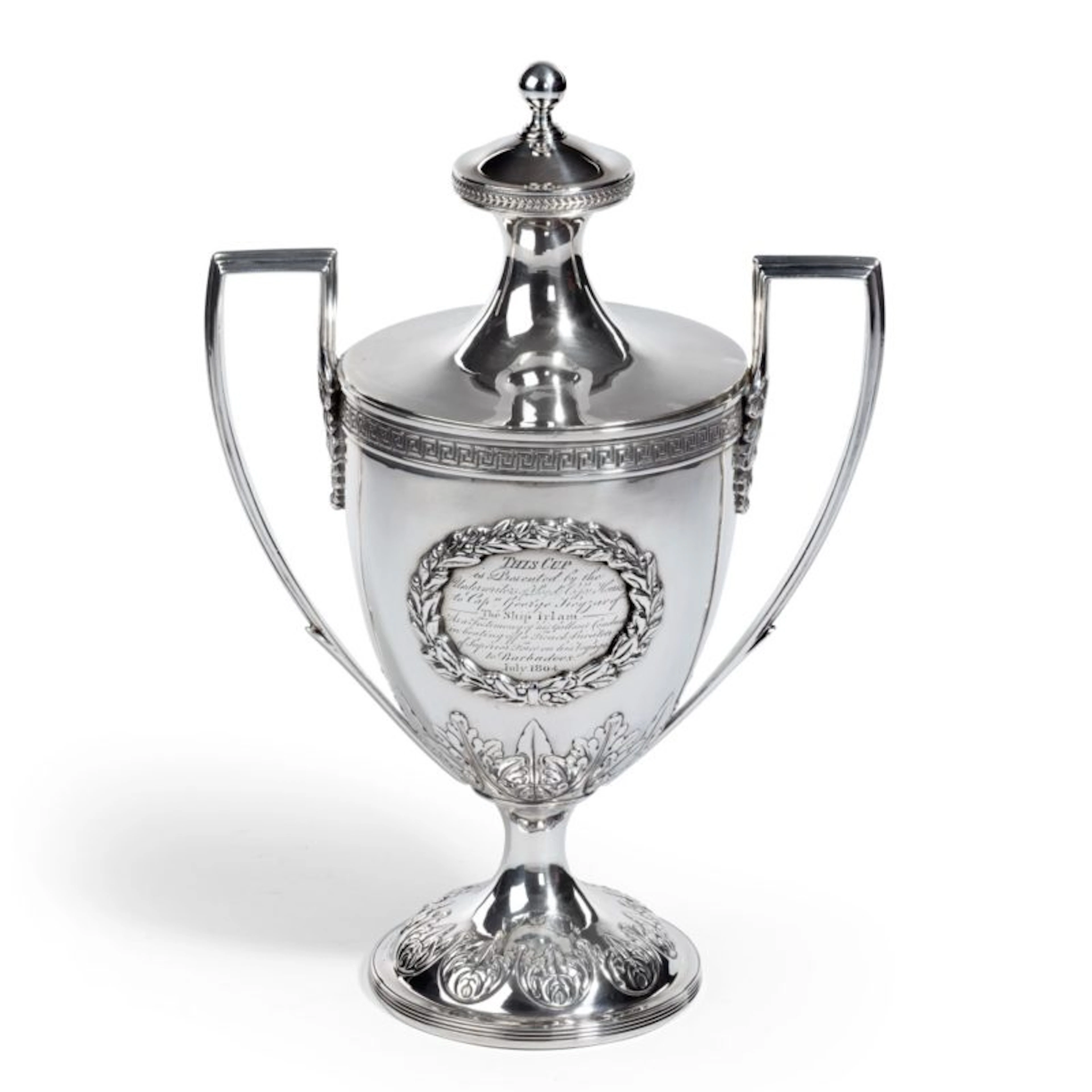 George III Lloyds Patriotic Fund silver and silver gilt vase and cover