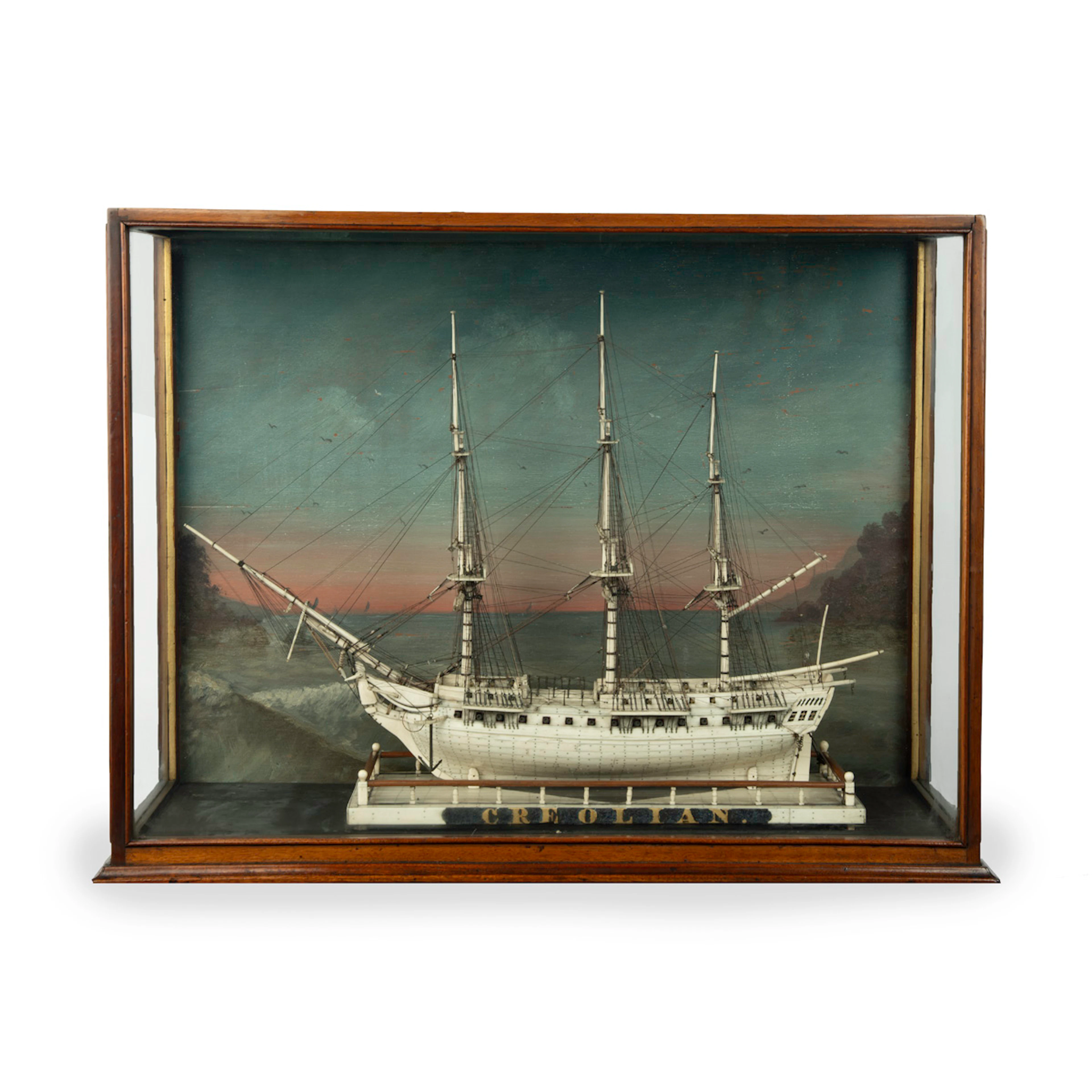A bone Napoleonic prisoner of war model of Creolian
