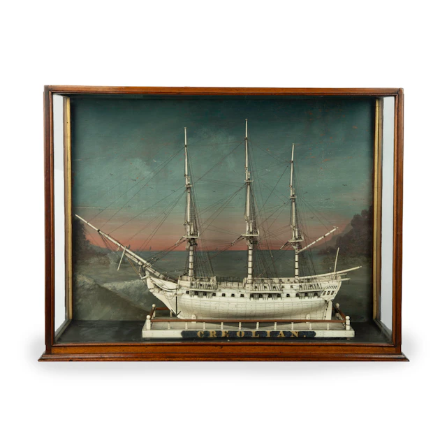 A bone Napoleonic prisoner of war model of Creolian