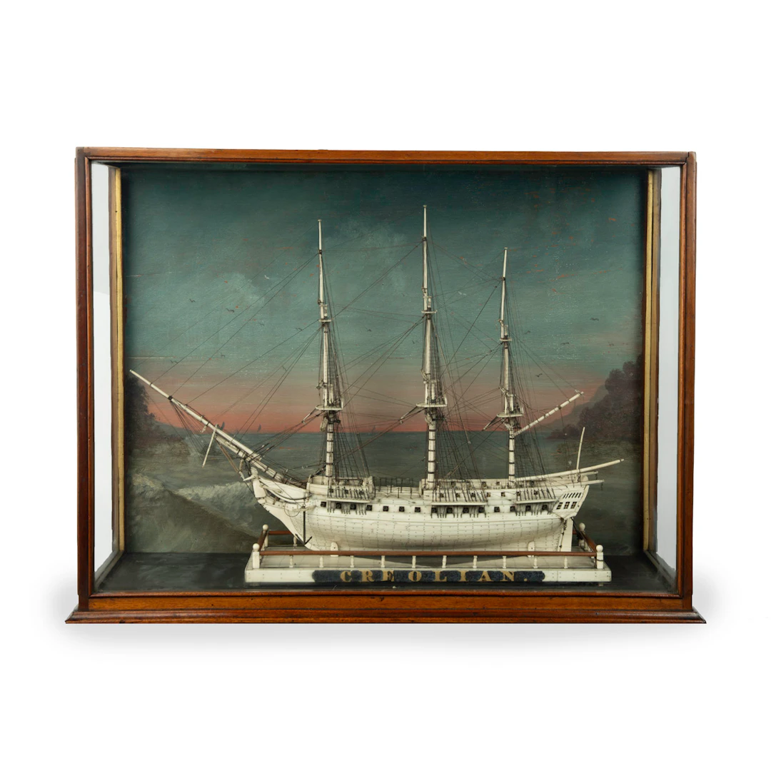 A bone Napoleonic prisoner of war model of Creolian