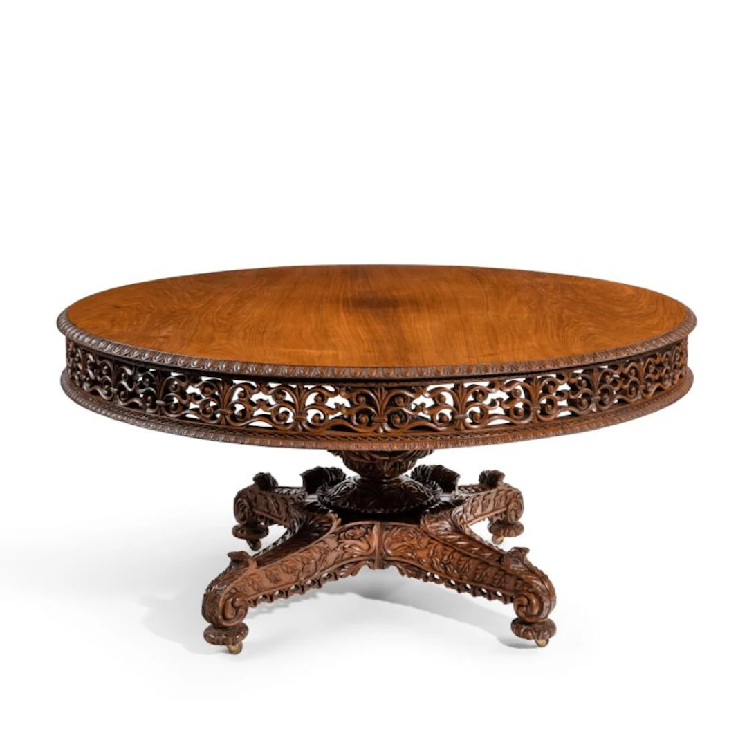 A William IV Colonial padouk five-foot round table
