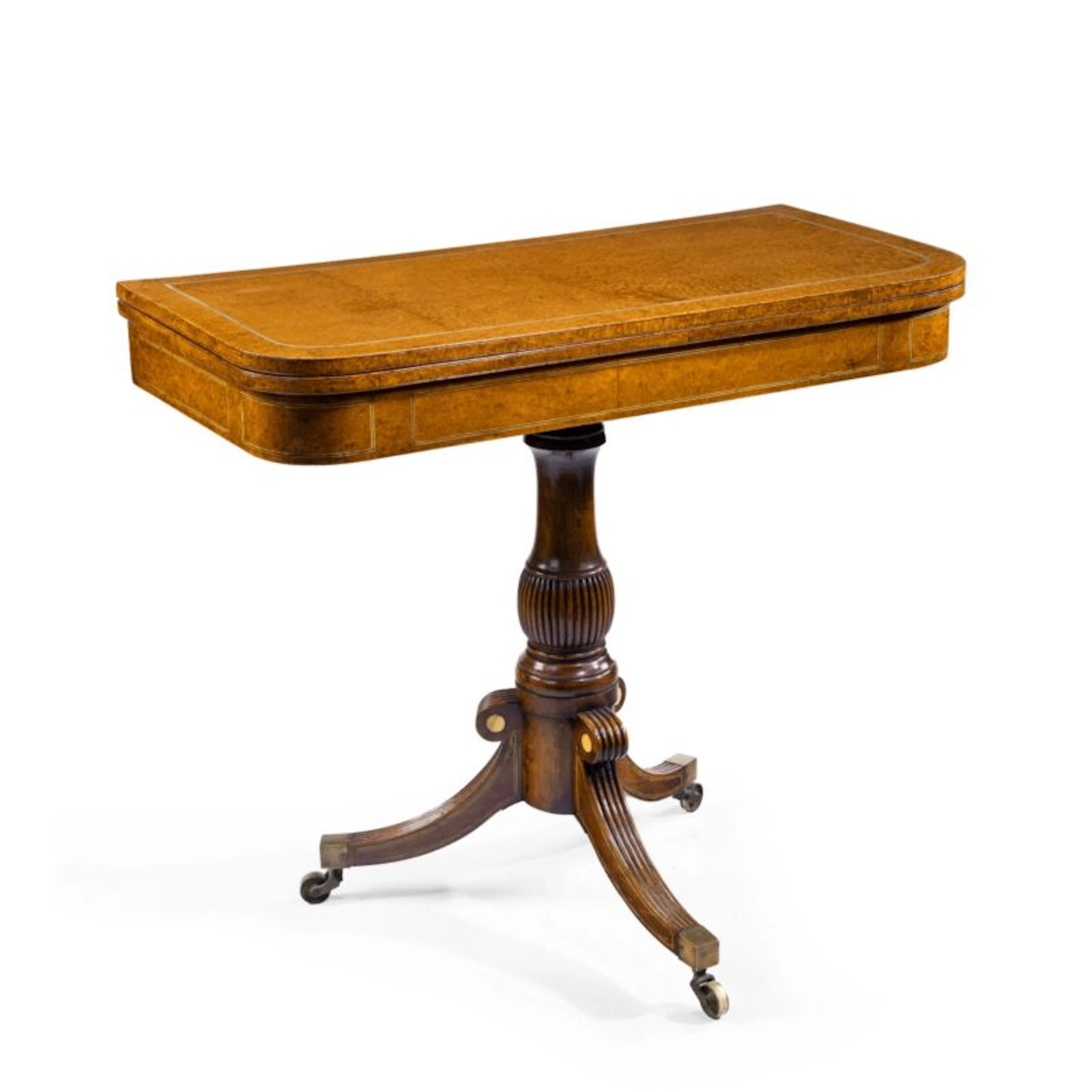 A George IV Anglo-Chinese amboyna card table