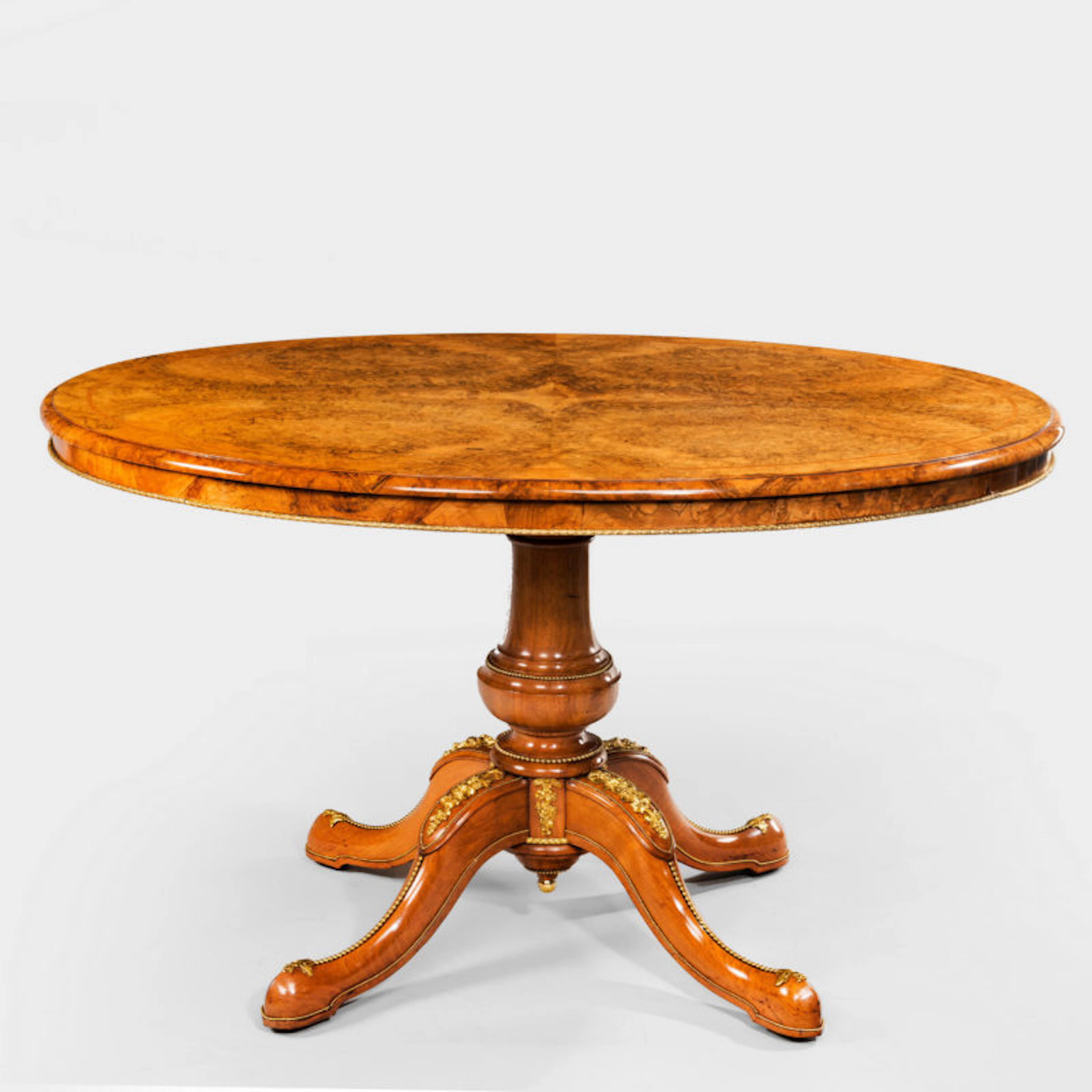 Burr walnut and ormolu mounted centre table