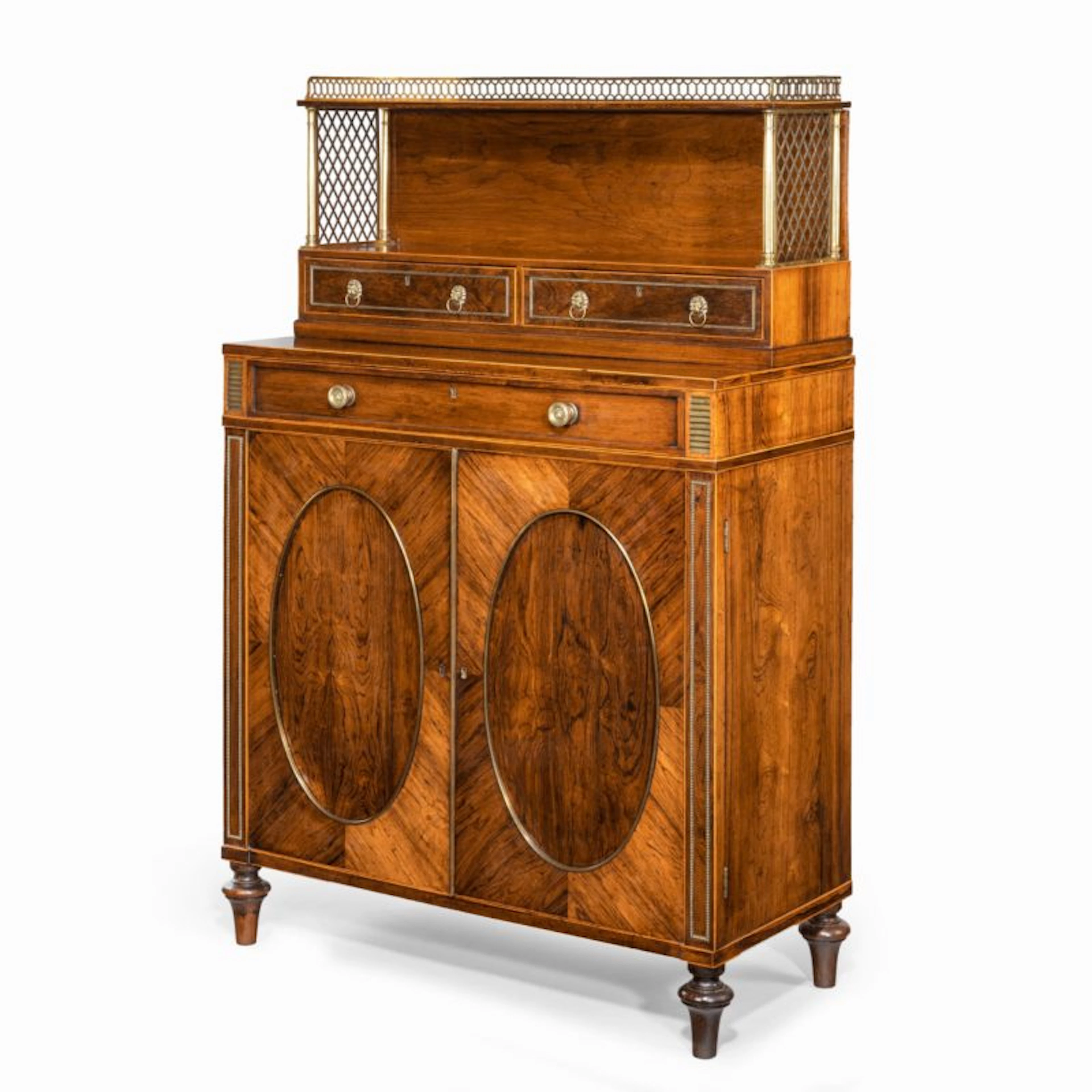 Regency rosewood two door side cabinet, attributed to John McLean