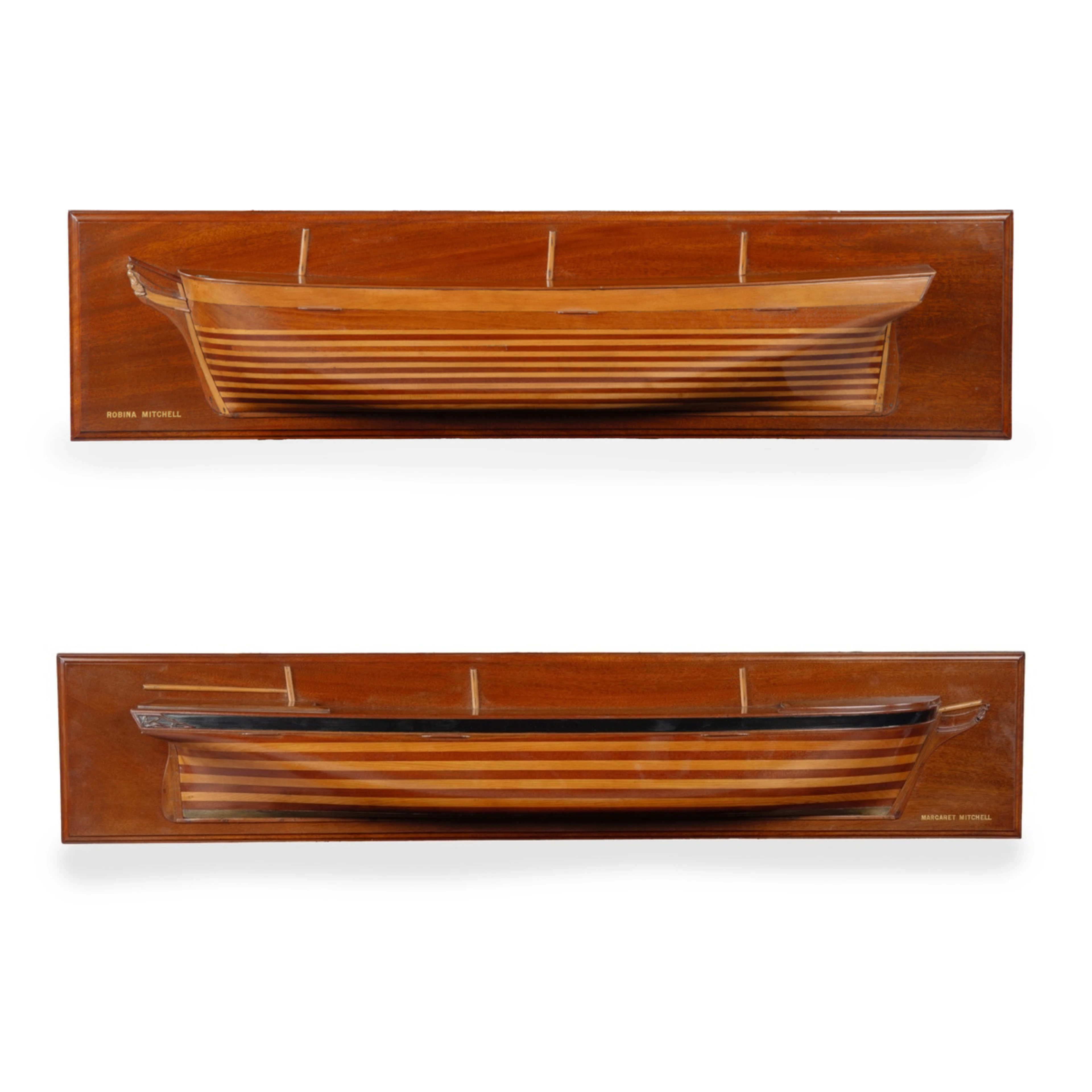 A Pair of Victorian Fine Half Hull Models of the Margaret Mitchell