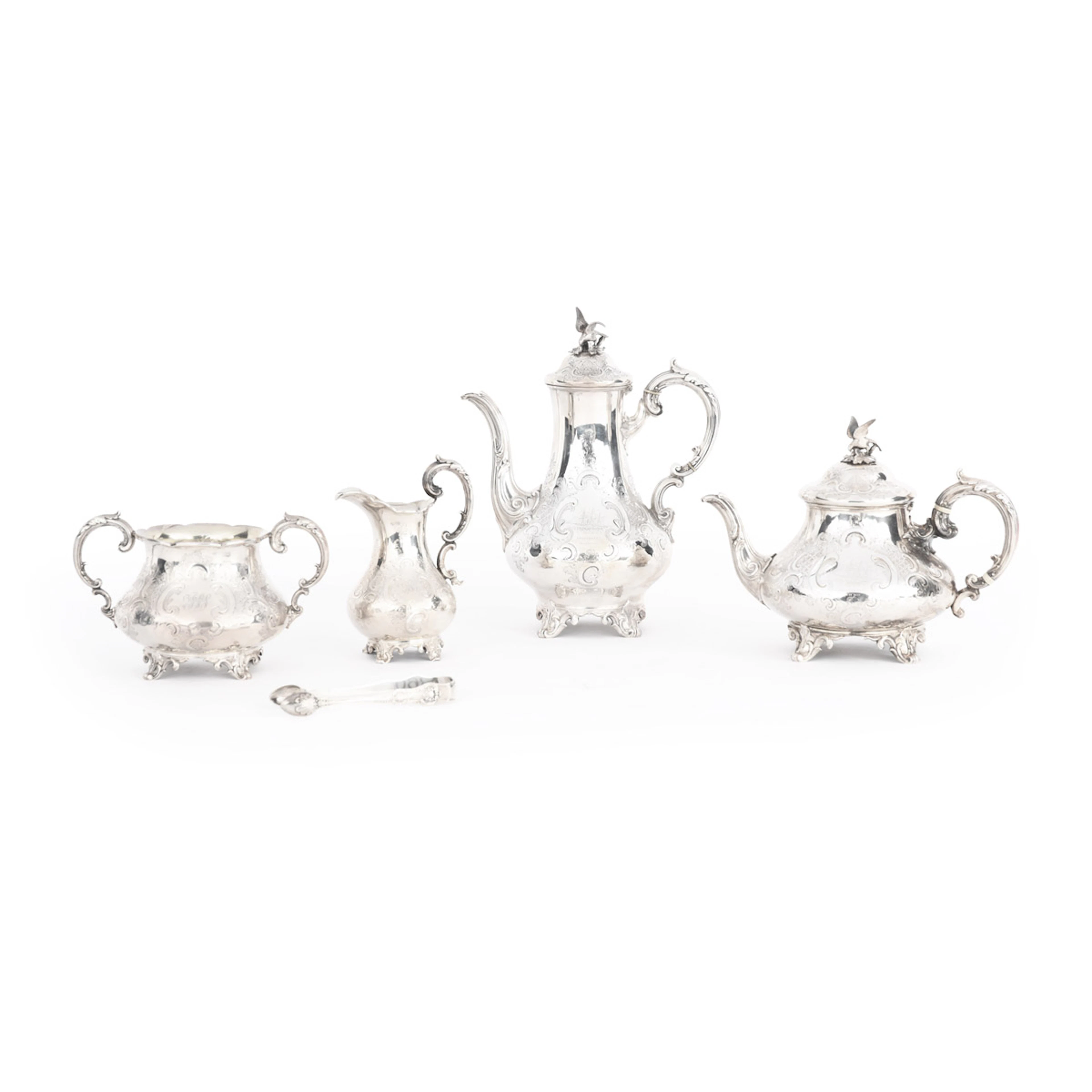 Victorian Silver tea and coffee set, presented to Francis Pettit-Smith