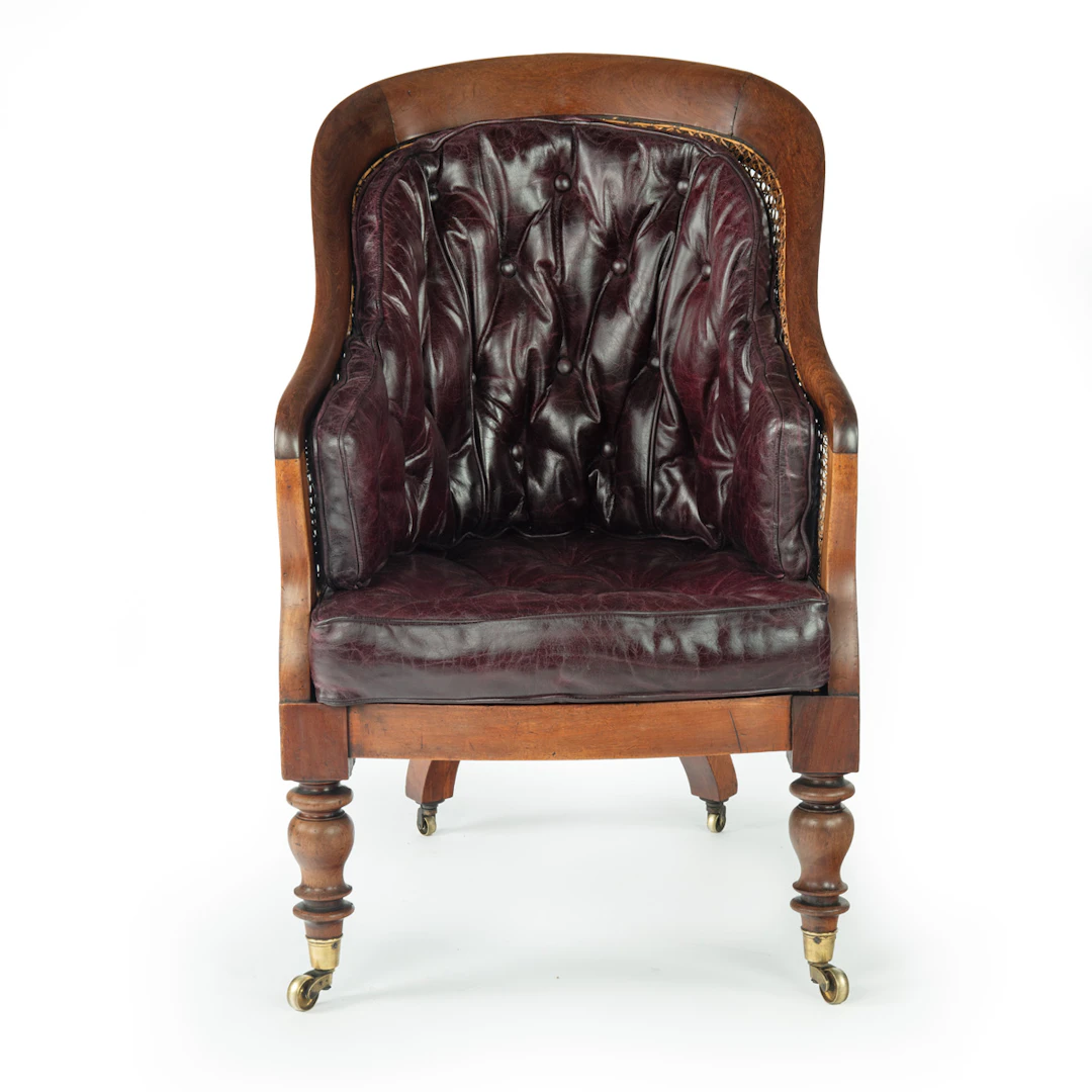 Mid Victorian mahogany shaped Berjere library chair
