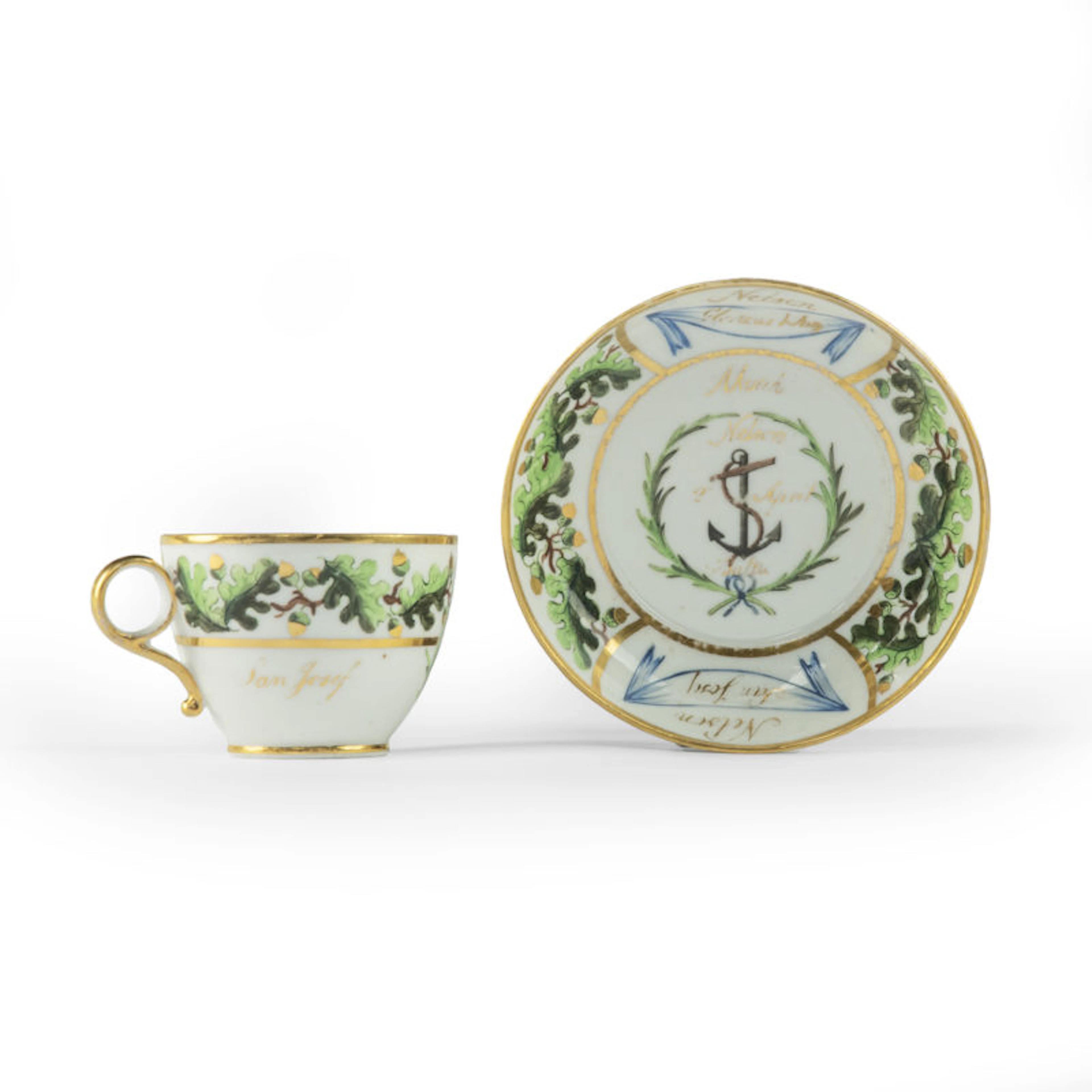 An important porcelain cup and saucer from Admiral Lord Nelson’s ‘Baltic