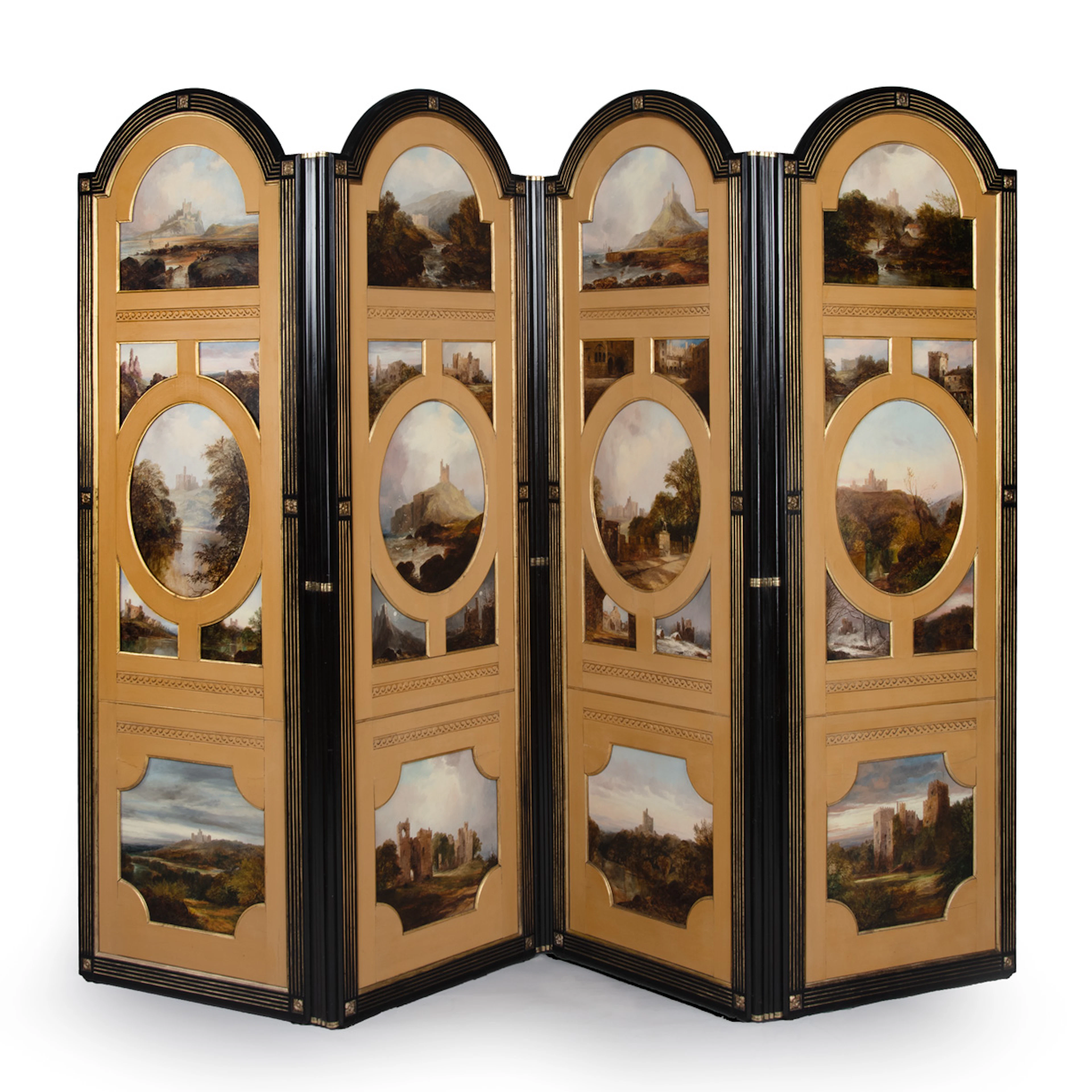 An exceptional documented folding screen made by T. Robertson and