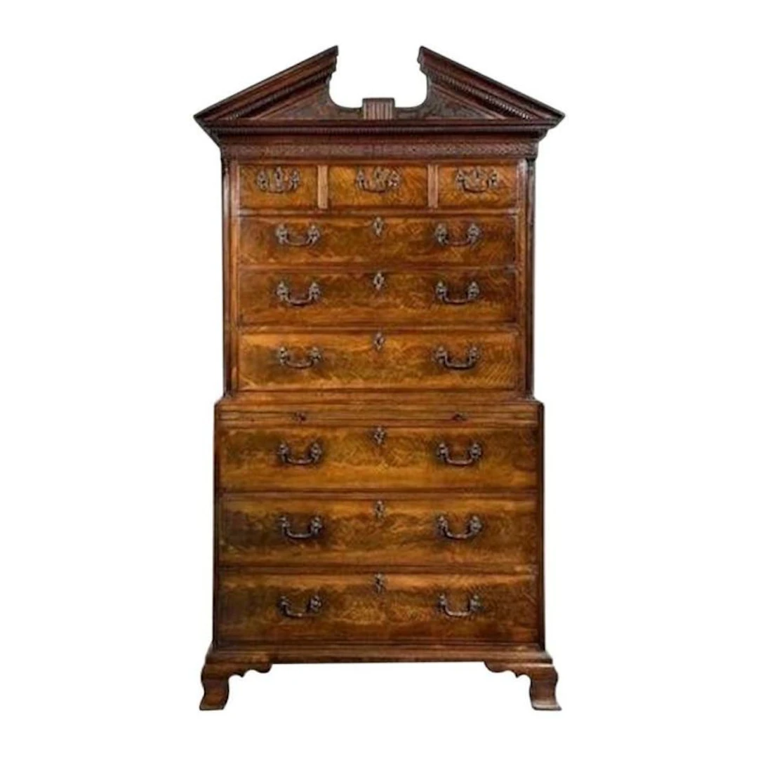 George III mahogany tallboy in the manner of Robert Gillow