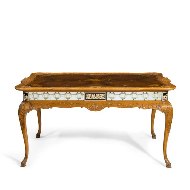 Fine Walnut and Burr Walnut Orientalist Centre Table, 1920