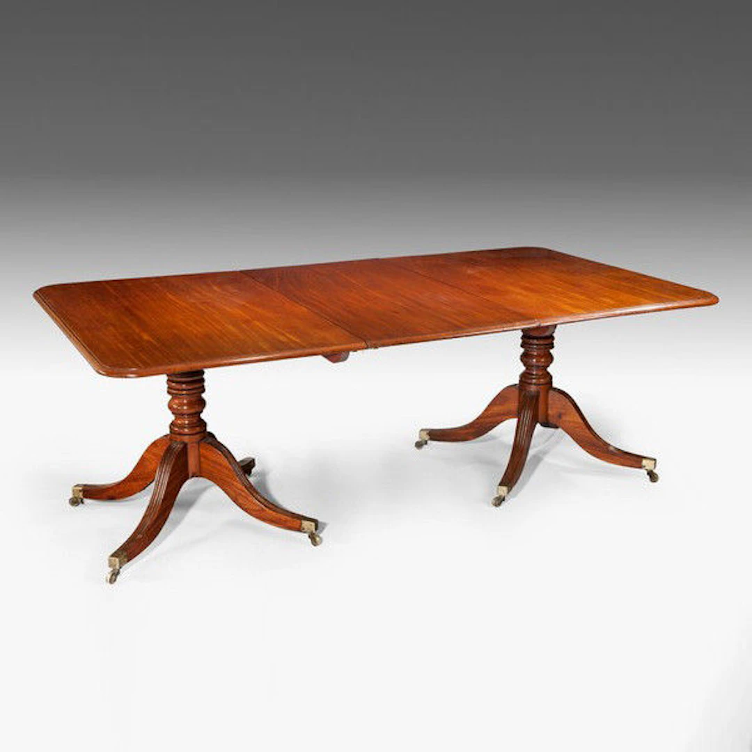 Georgian/Regency twin pillar antique dining table