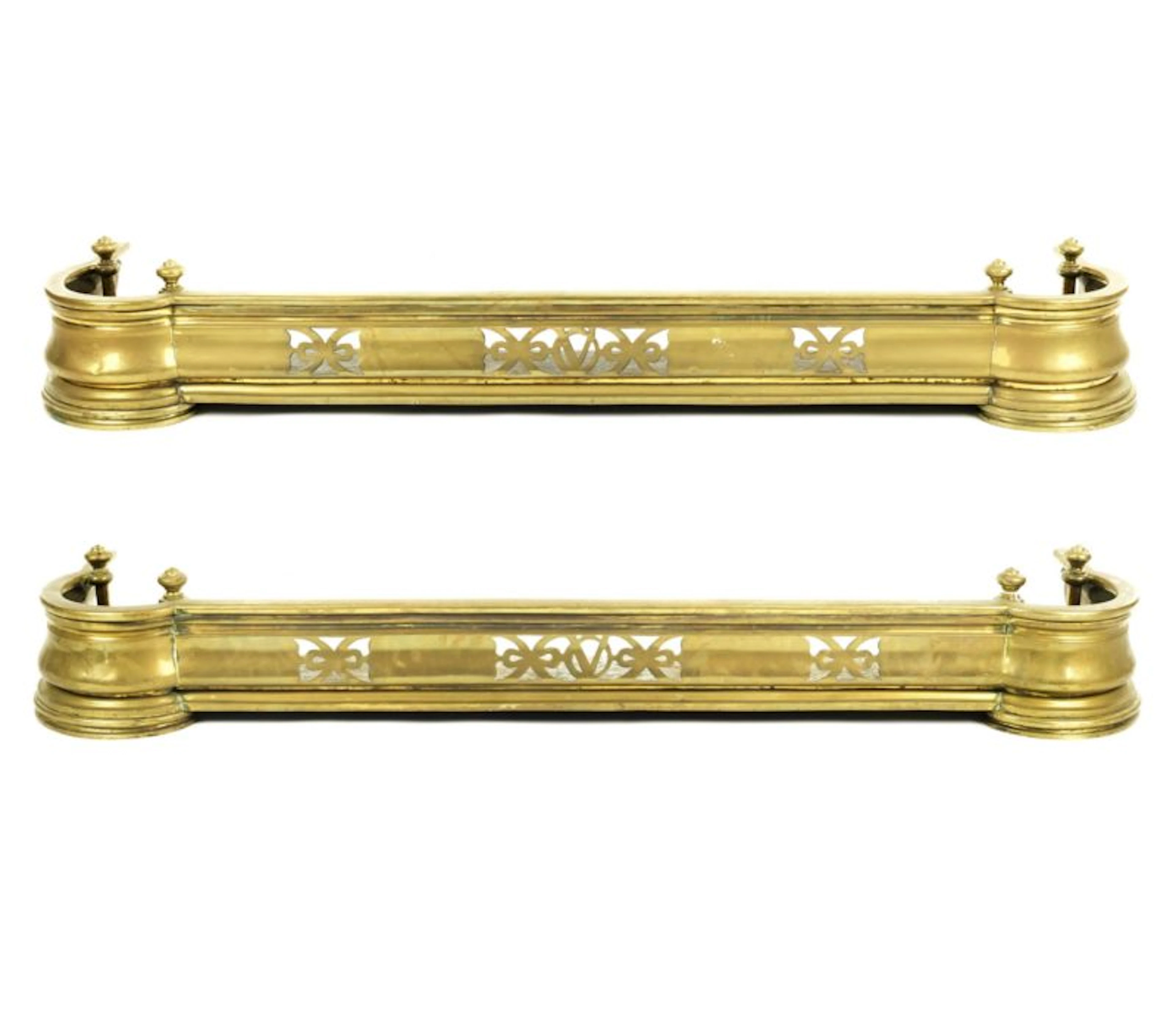 A pair of superb quality Victorian brass fenders