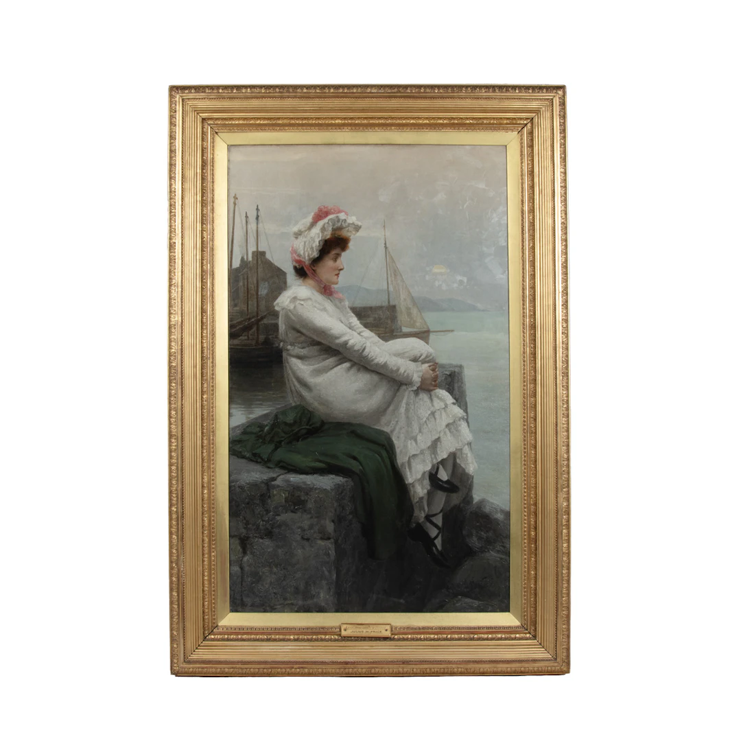 A Fine Oil on Canvas of the ‘Lass That Loved a Sailor’ by Julius Mendes