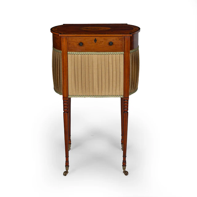 A highly interesting Kingwood regency work table with engraving of