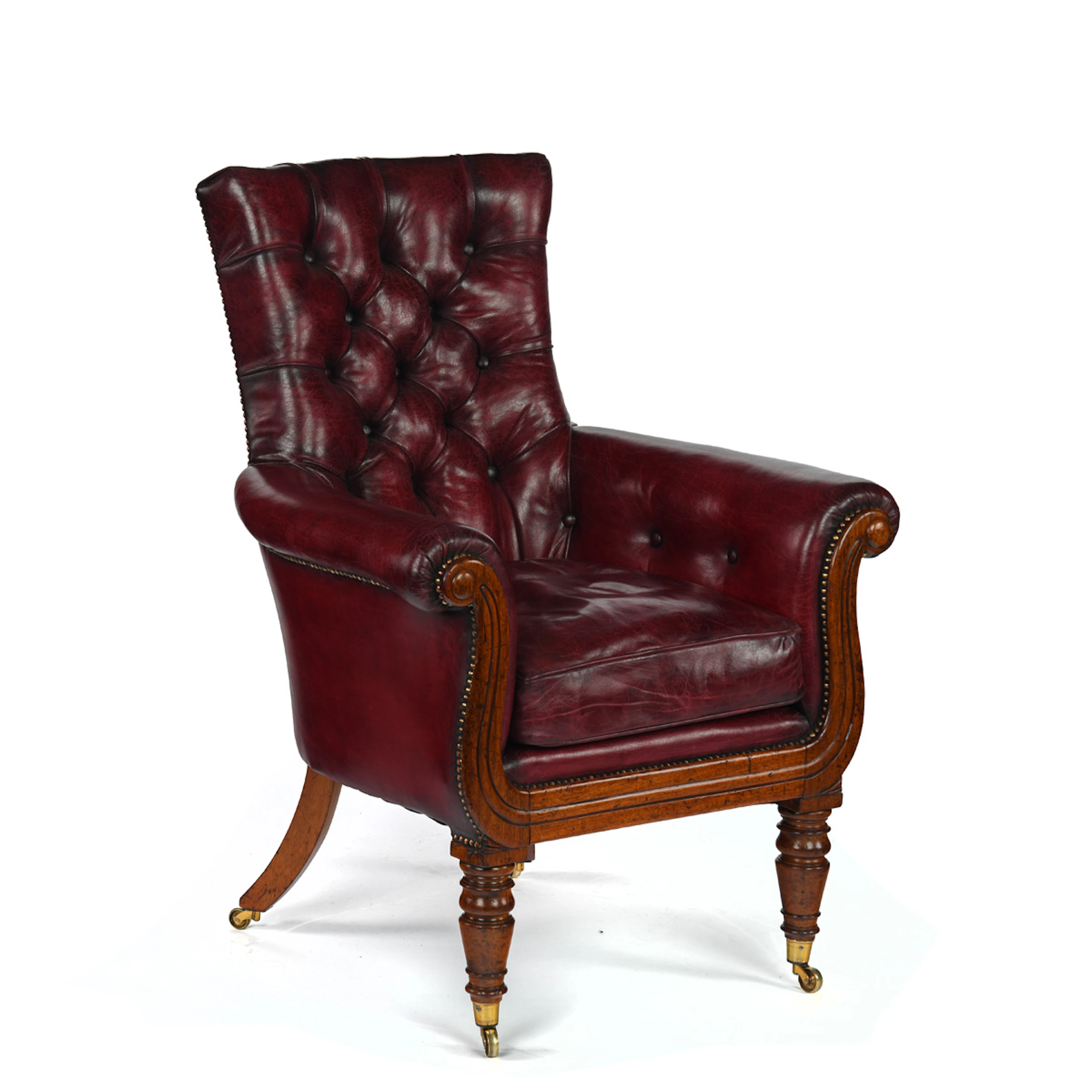 George IV mahogany library chair