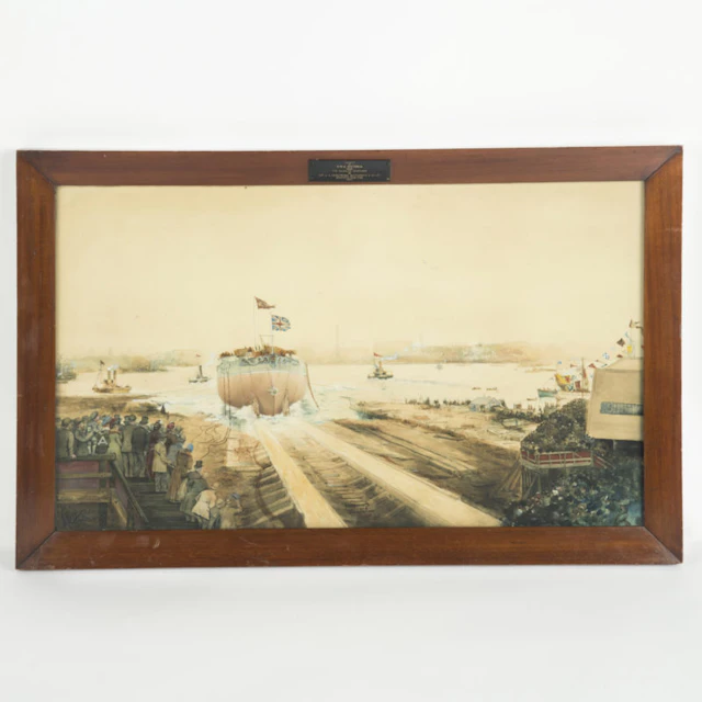 George Edward Horton: The Launch of H.M.S. ‘Victoria’ from the Elswick