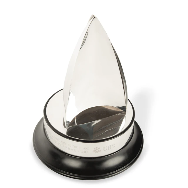 The UBS America’s Cup Jubilee Race solid silver trophy by Theo Fennell, 2001