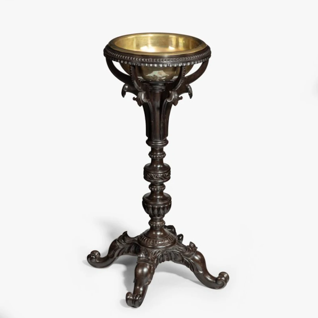 An Anglo-Indian solid ebony jardiniere