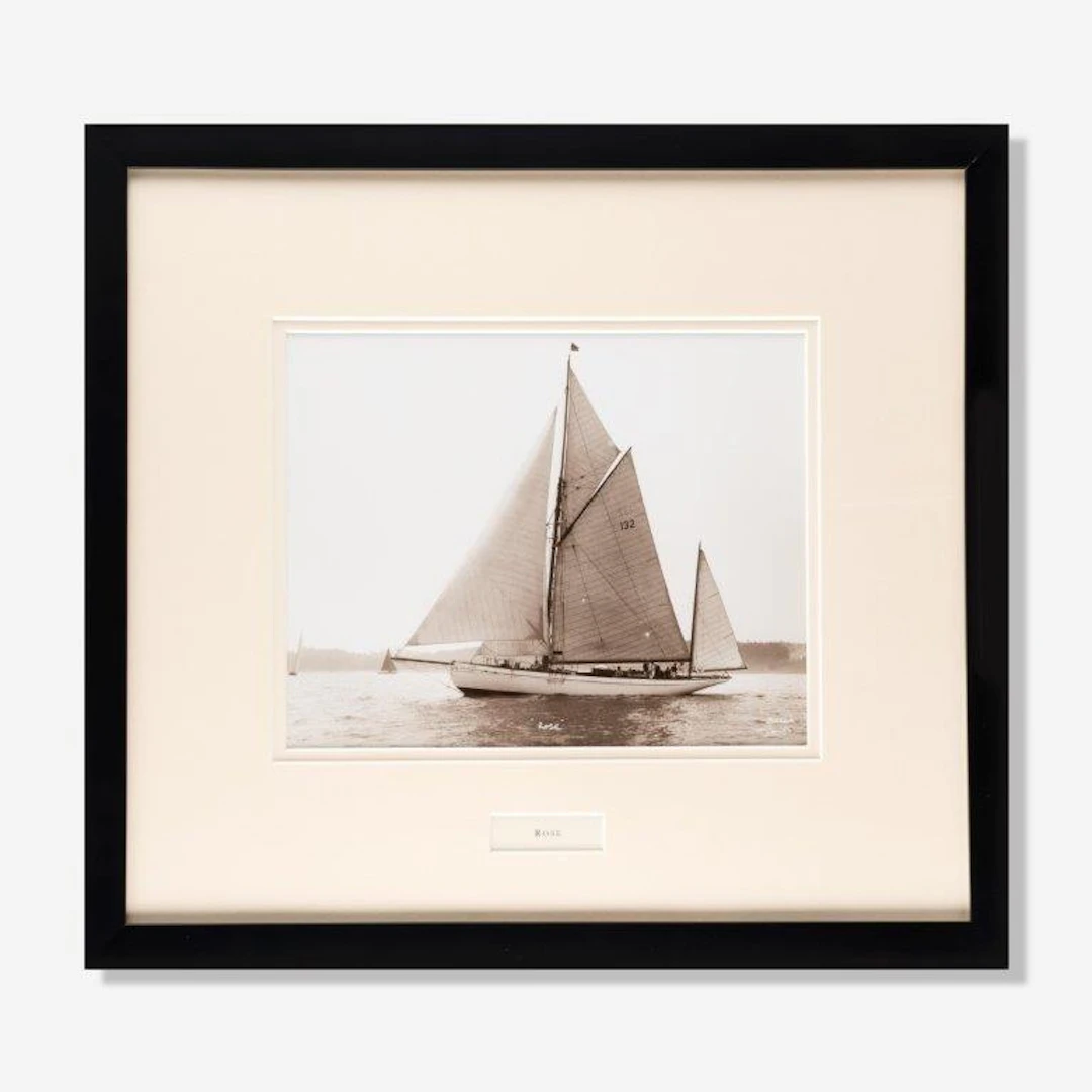 Original print by Beken of Cowes of the Gaff rigged ketch ROSE
