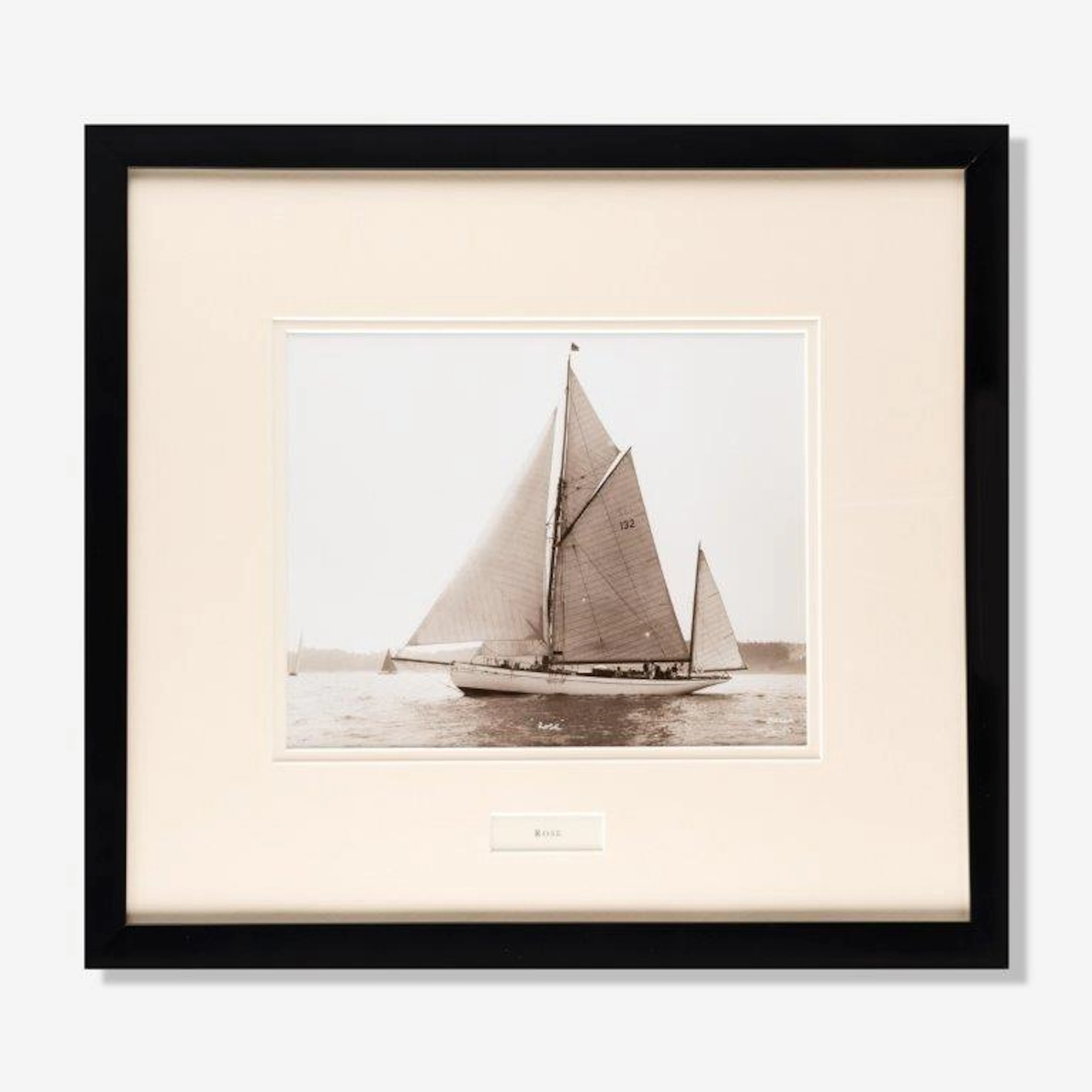 Original print by Beken of Cowes of the Gaff rigged ketch ROSE