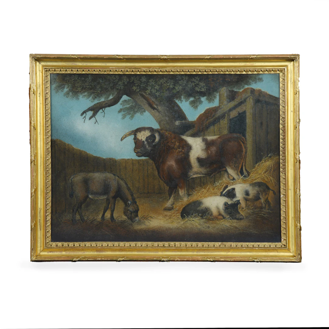 A Fine Farmyard Scene Sand Picture by Benjamin Zobel, Inspired by