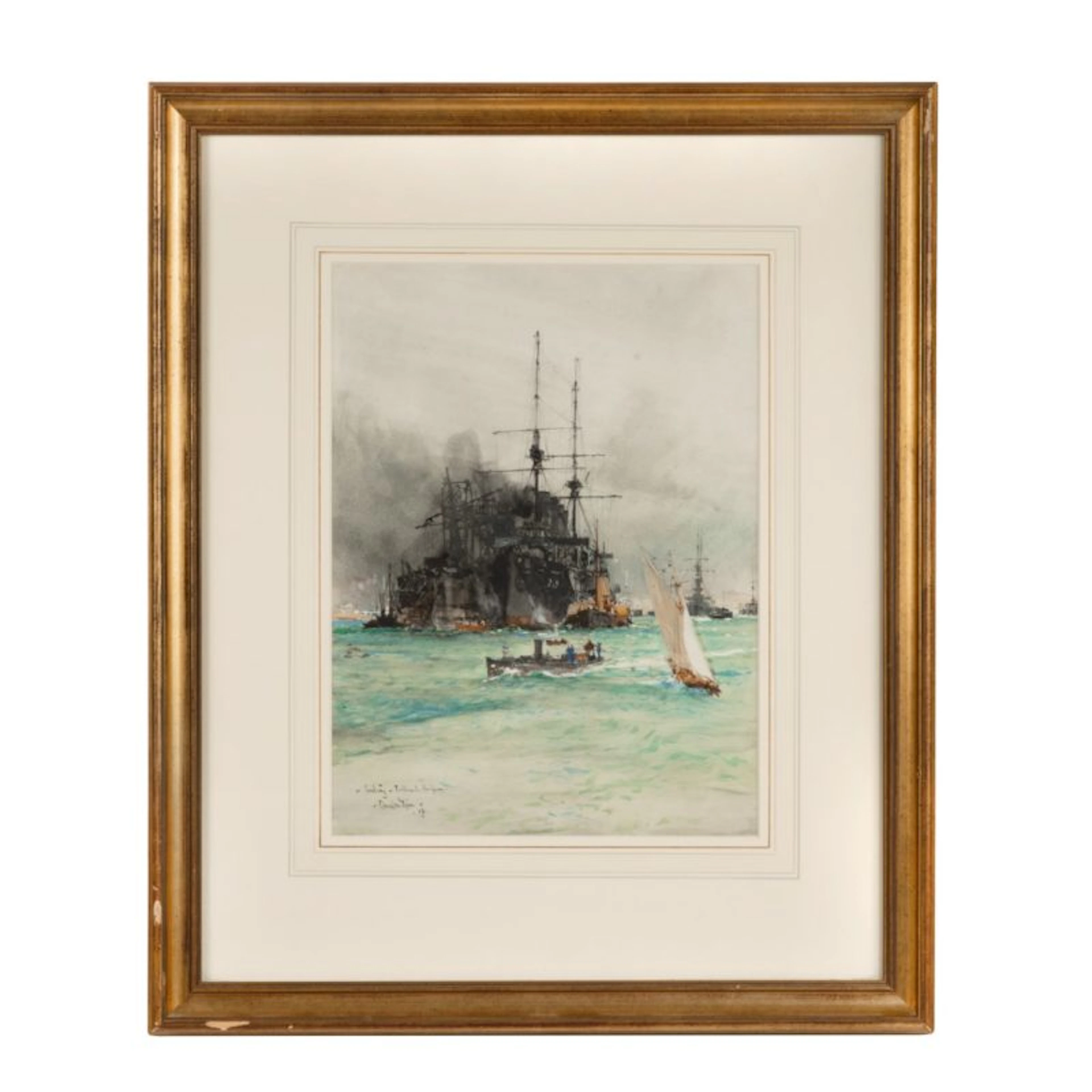 Charles Edward Dixon ‘Coaling, Portsmouth Harbour’