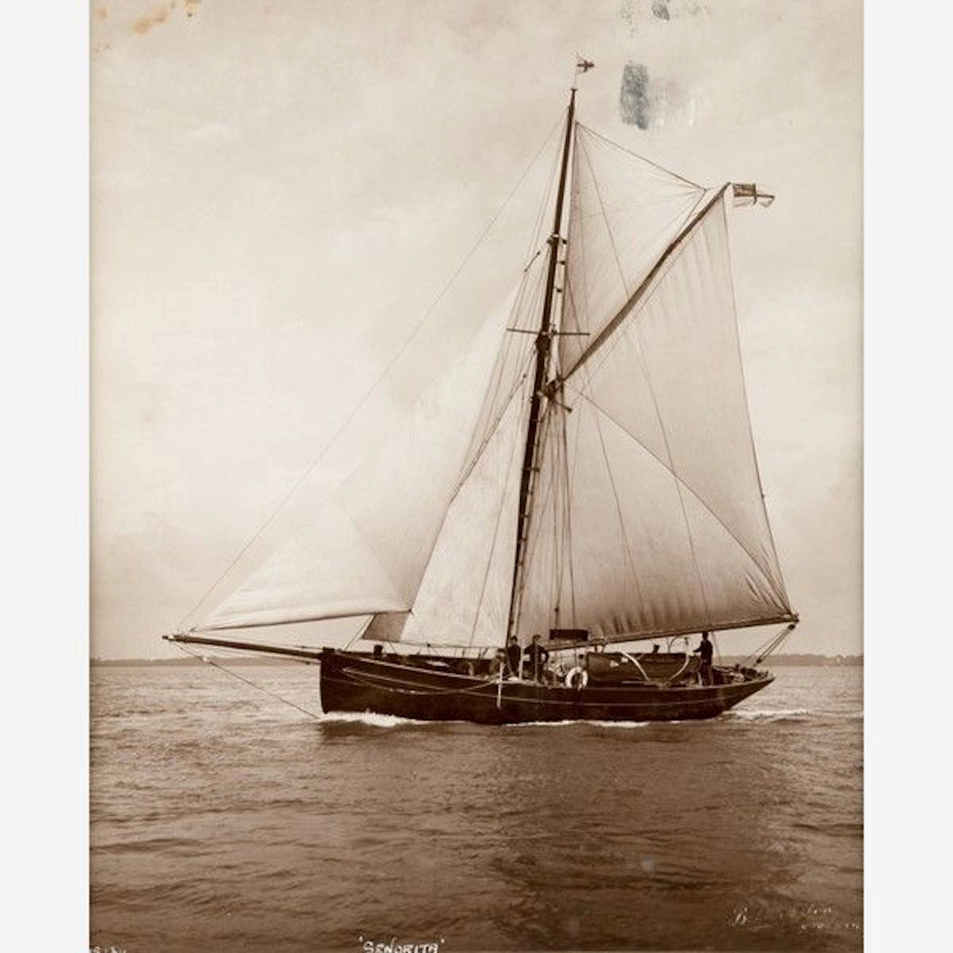 Early silver gelatin photographic print by Beken of Cowes – Yacht