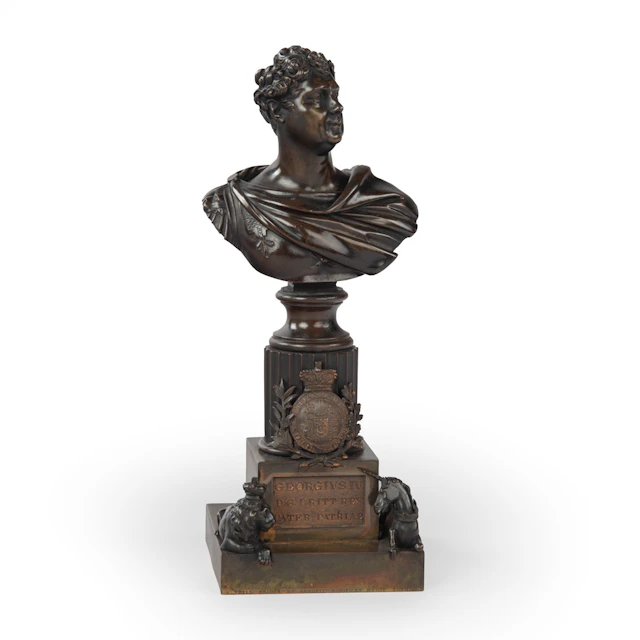 A Rare Bronze Bust of King George IV, Retailed by Rundell, Bridge