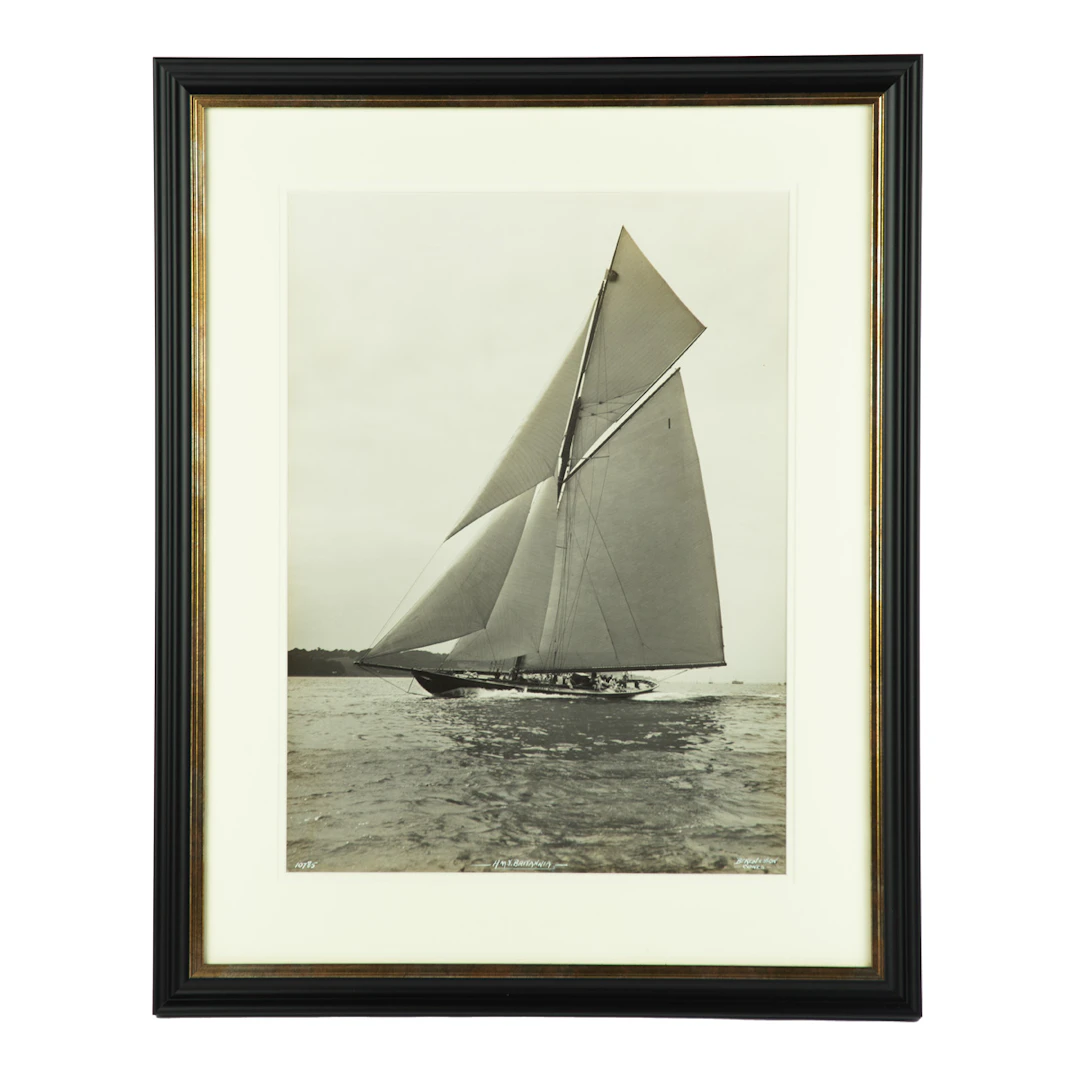 A large silver gelatin photographic print of H.M.Y. Britannia by Beken
