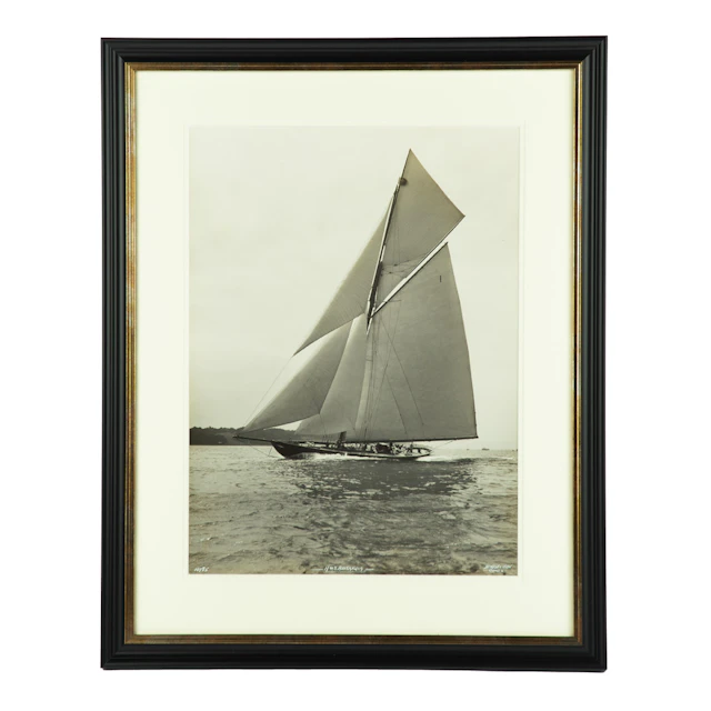 A large silver gelatin photographic print of H.M.Y. Britannia by Beken