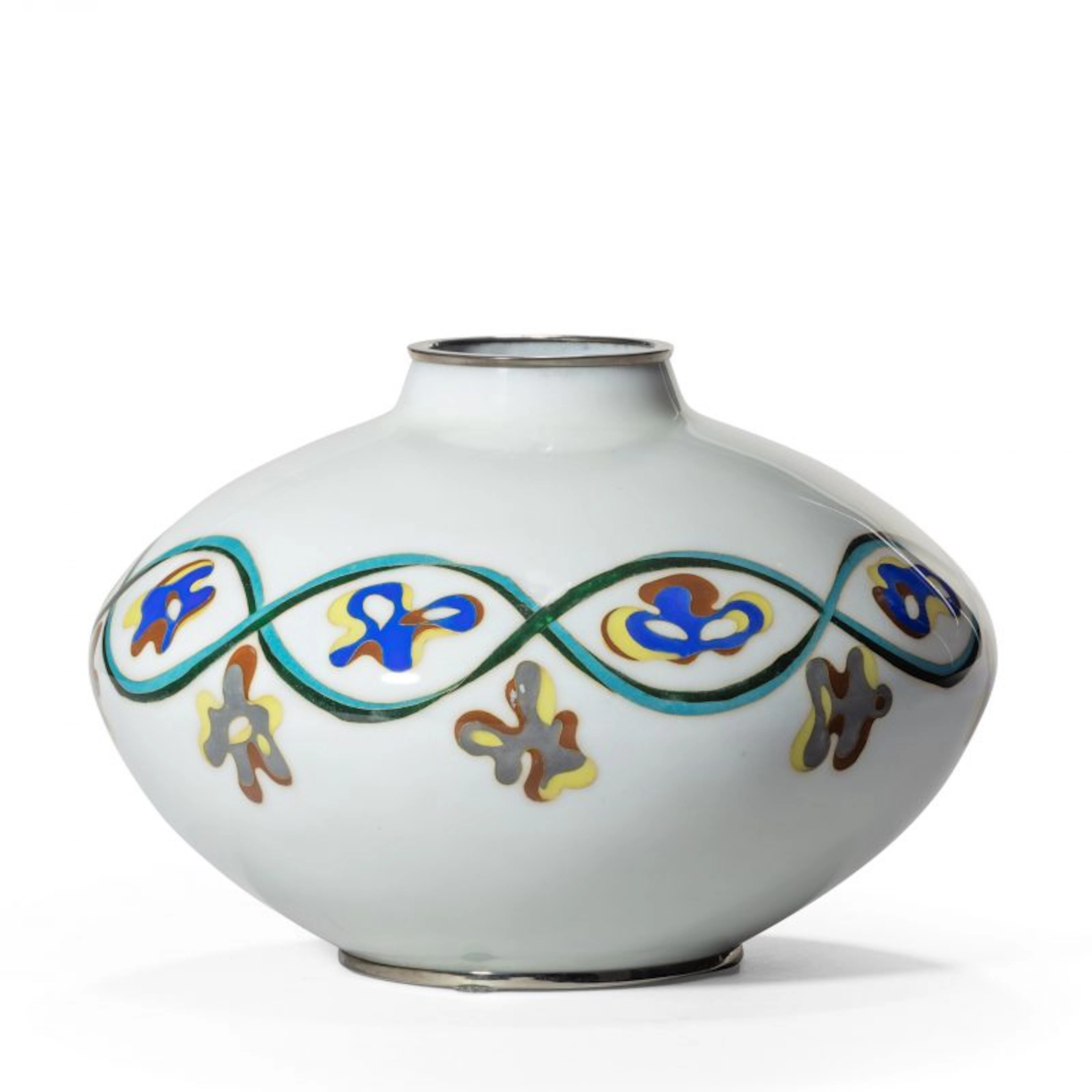 An unusual Showa period cloisonné vase