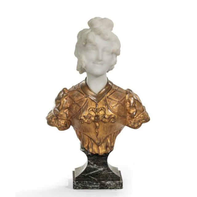 A marble and ormolu bust by Marionnet