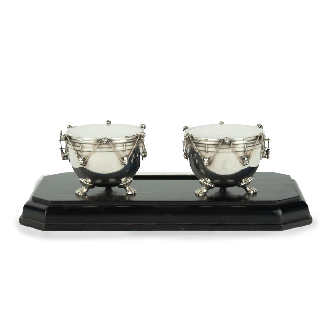 A Royal presentation silver inkstand by Carrington & Co
