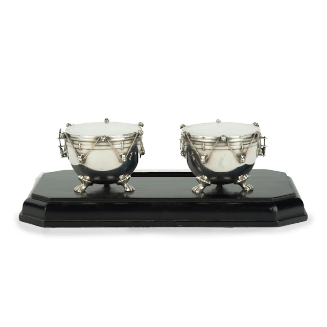 A Royal presentation silver inkstand by Carrington & Co