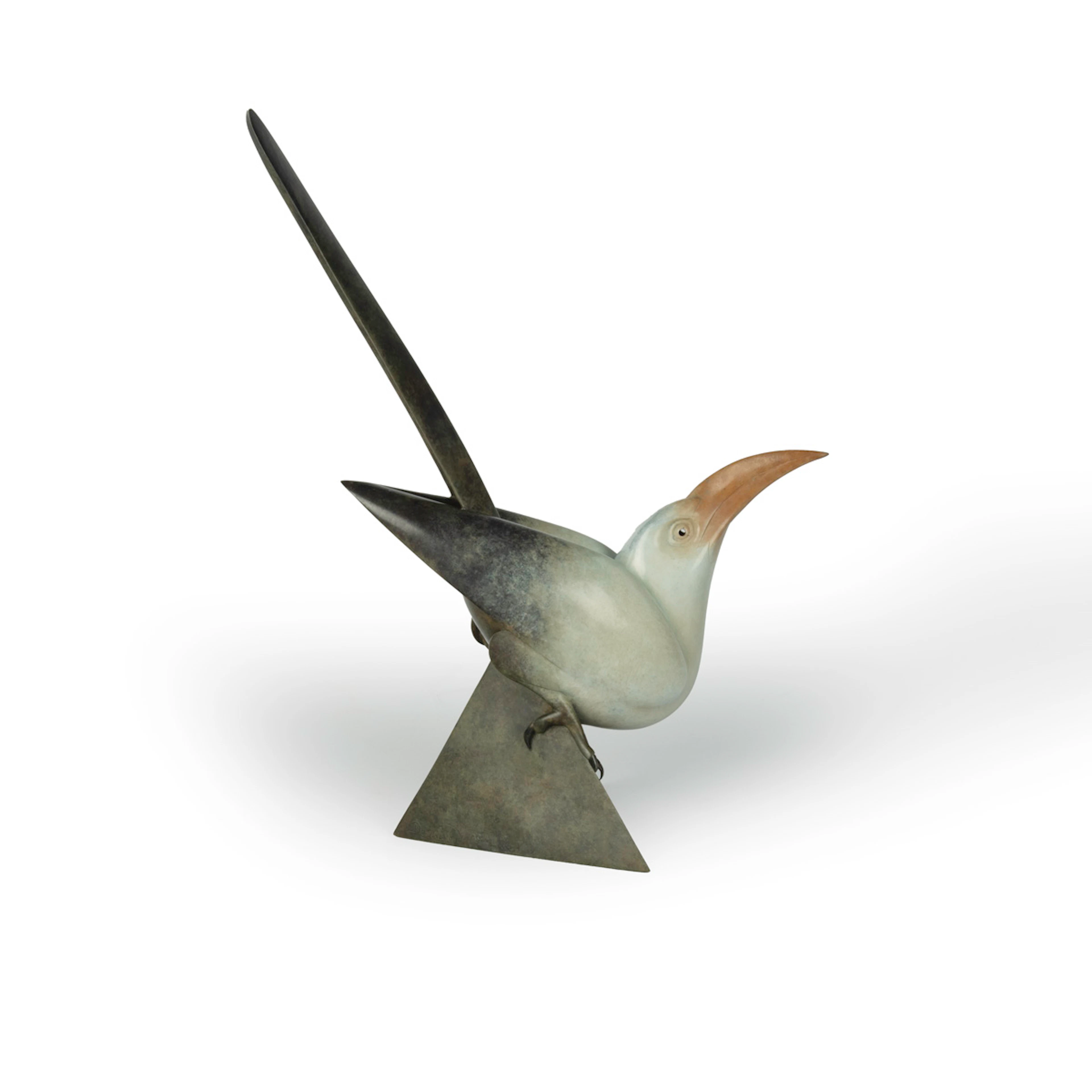 A striking bronze model of a Red-billed Hornbill by Geoffrey Dashwood