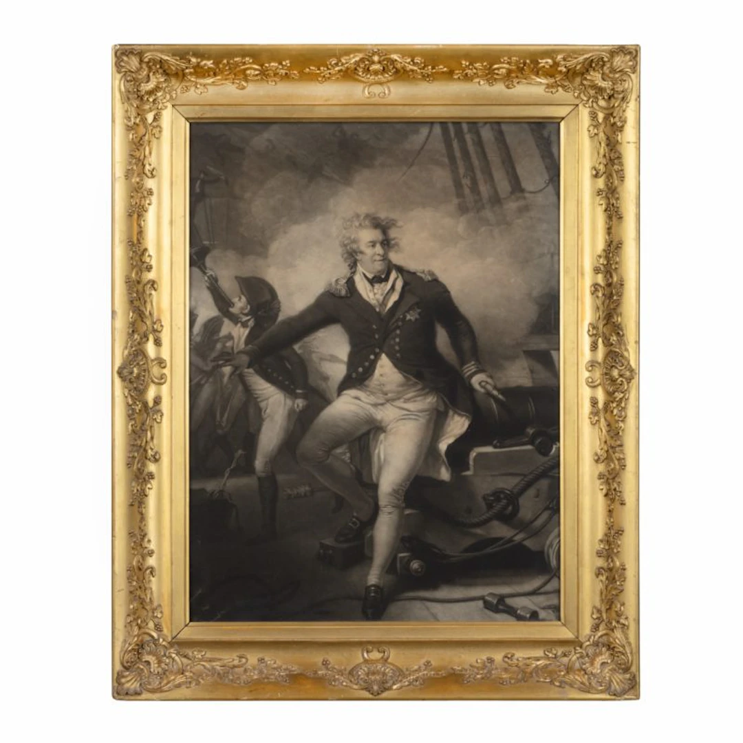 A portrait mezzotint of Admiral Viscount Duncan