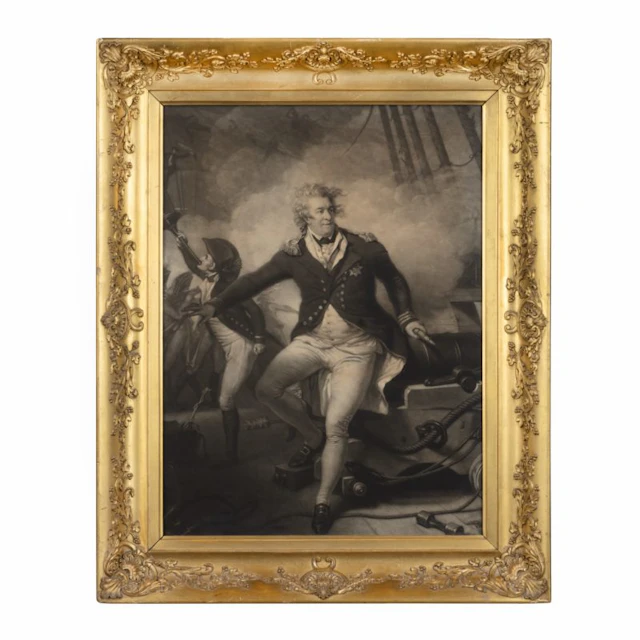 A portrait mezzotint of Admiral Viscount Duncan