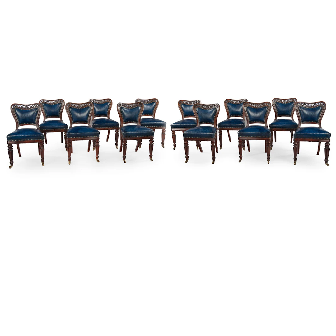 A Fine Suite of 12 Mahogany Dining Chairs by Gillows, Related to the
