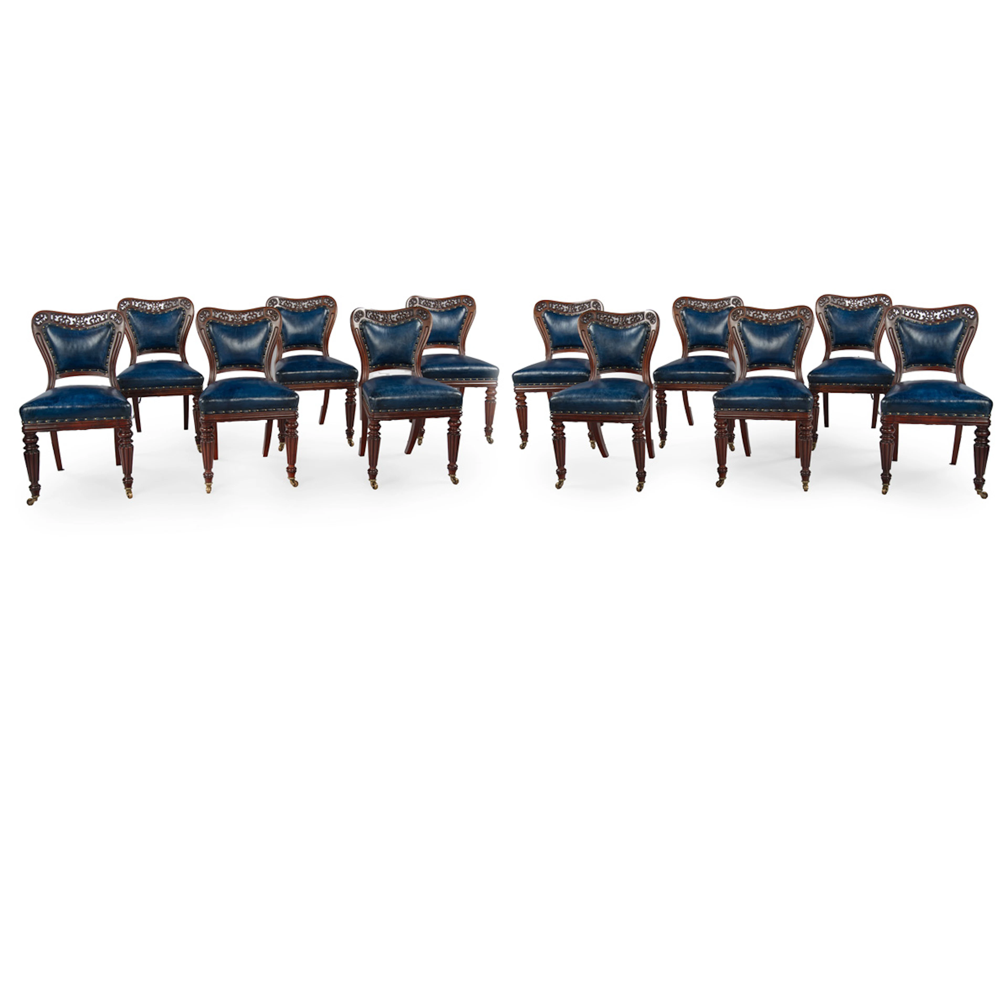 A Fine Suite of 12 Mahogany Dining Chairs by Gillows, Related to the