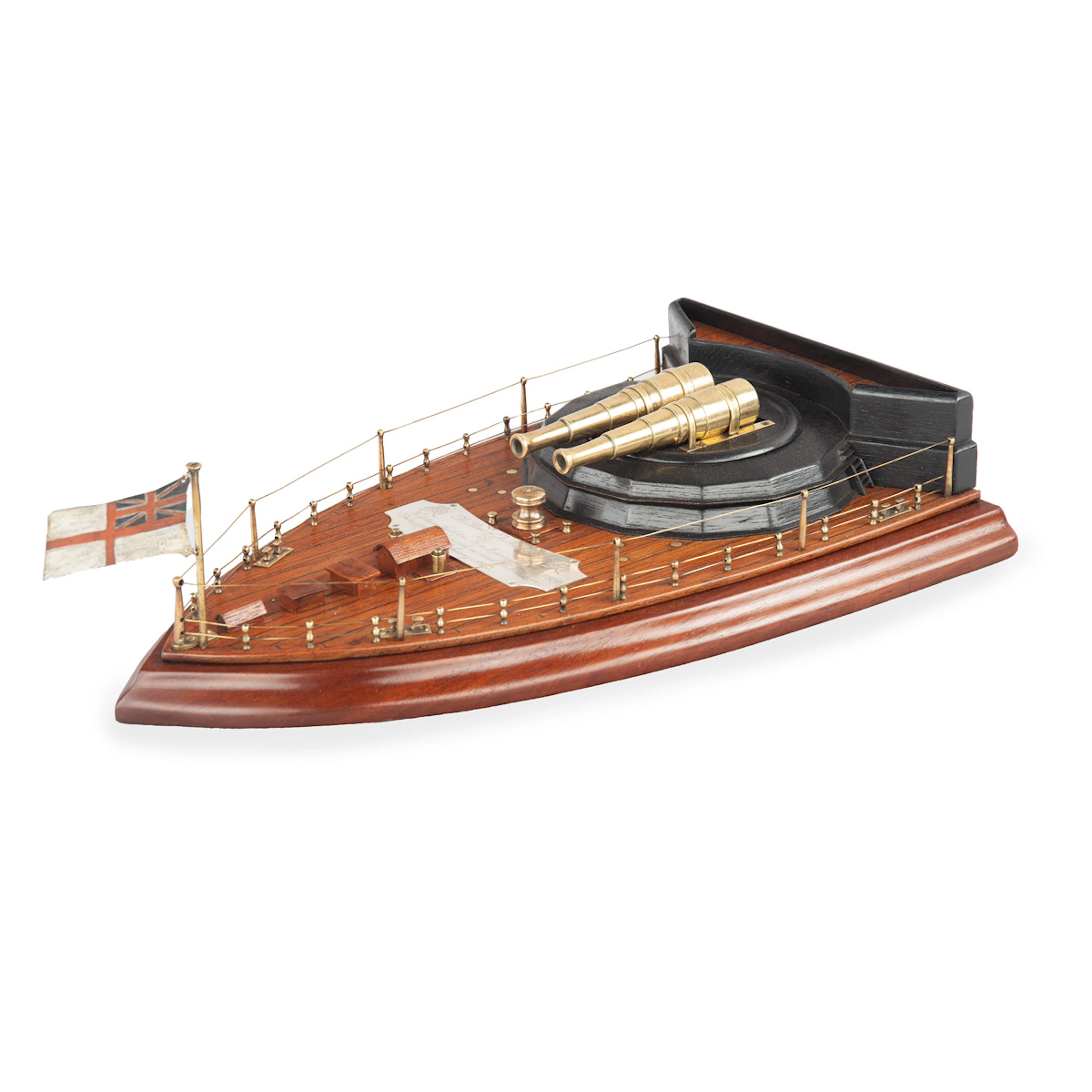 A Teak Model of the Stern of HMS Howe, Presented to Captain Assheton